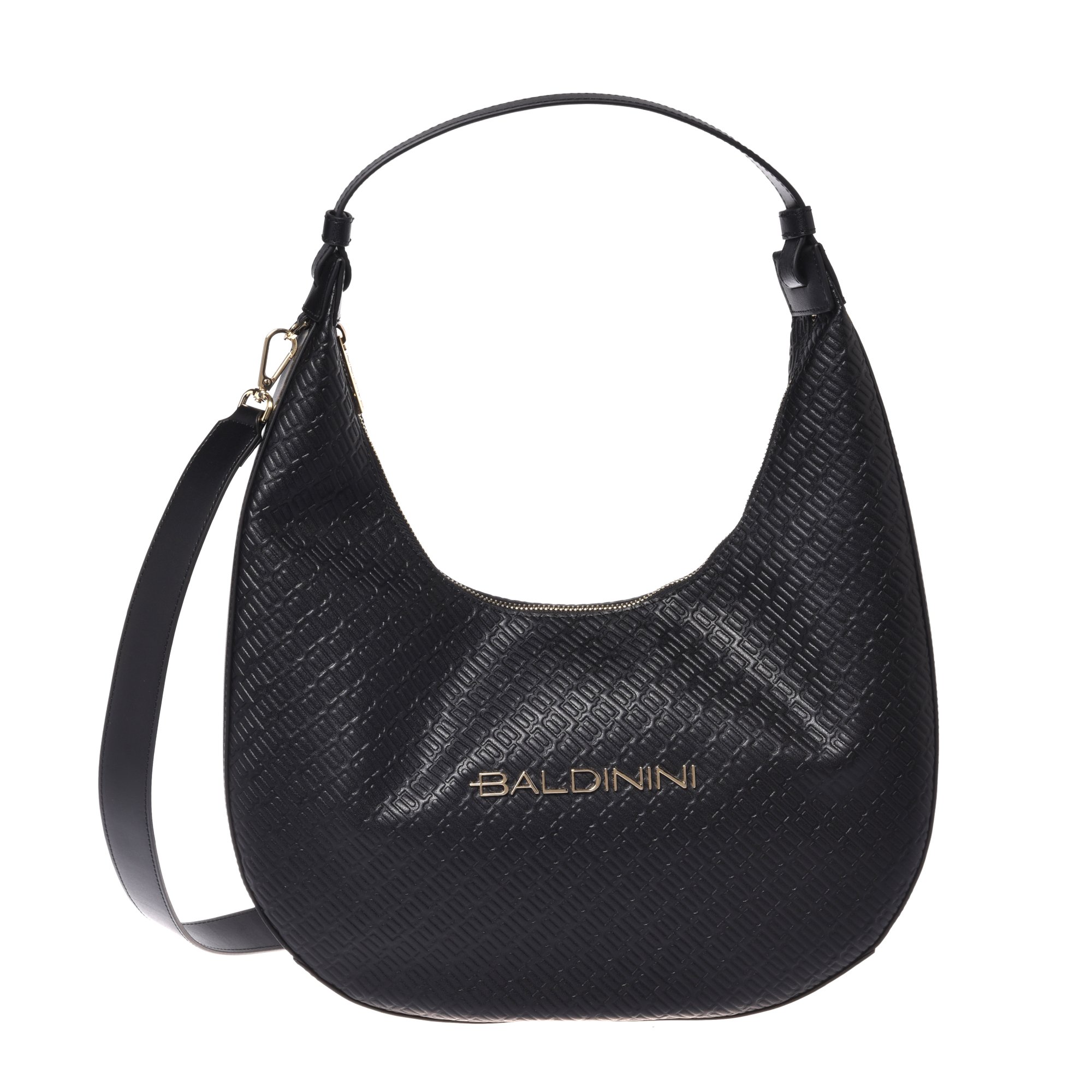 Black quilted monogram leather shoulder bag image