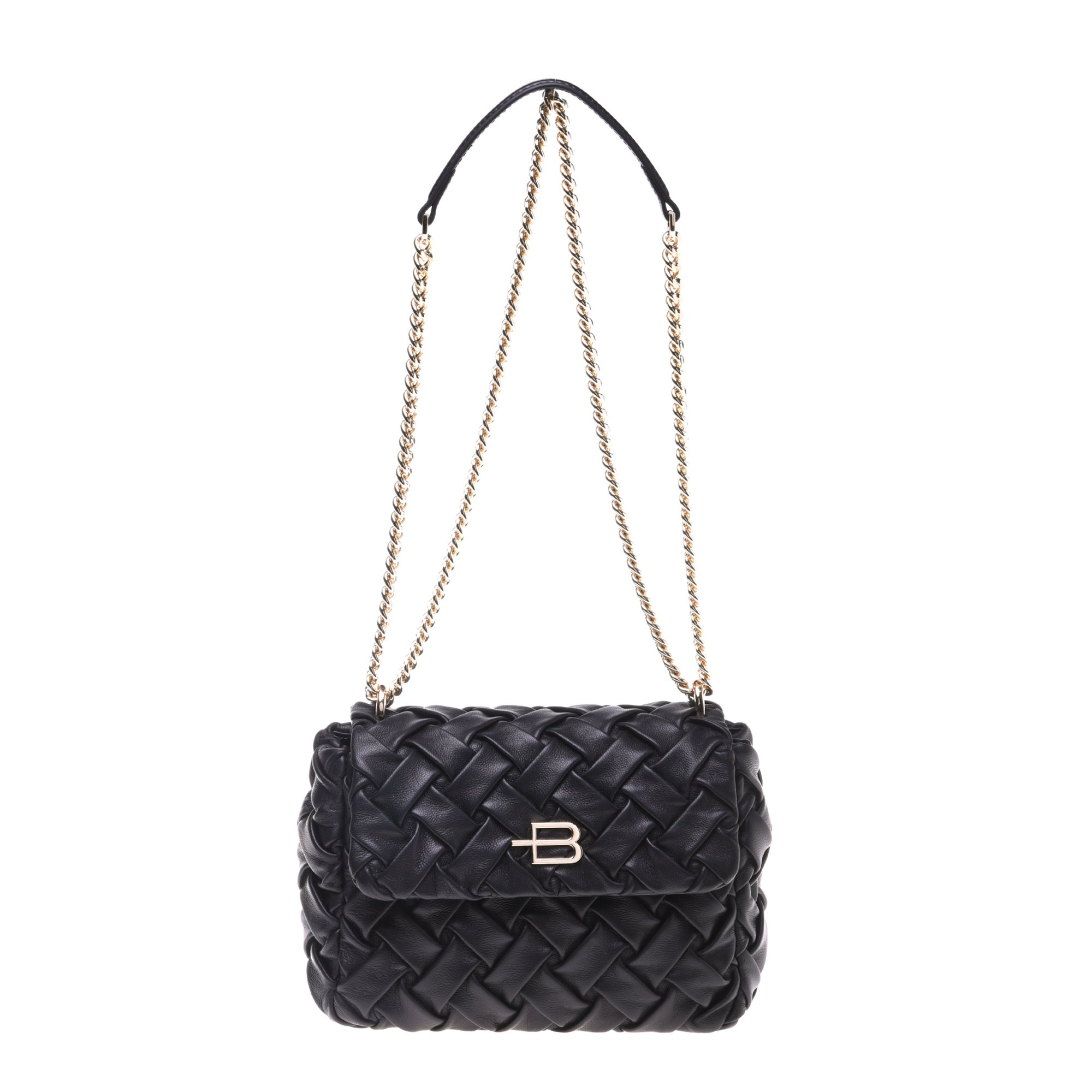 Crossbody bag in black woven leather image