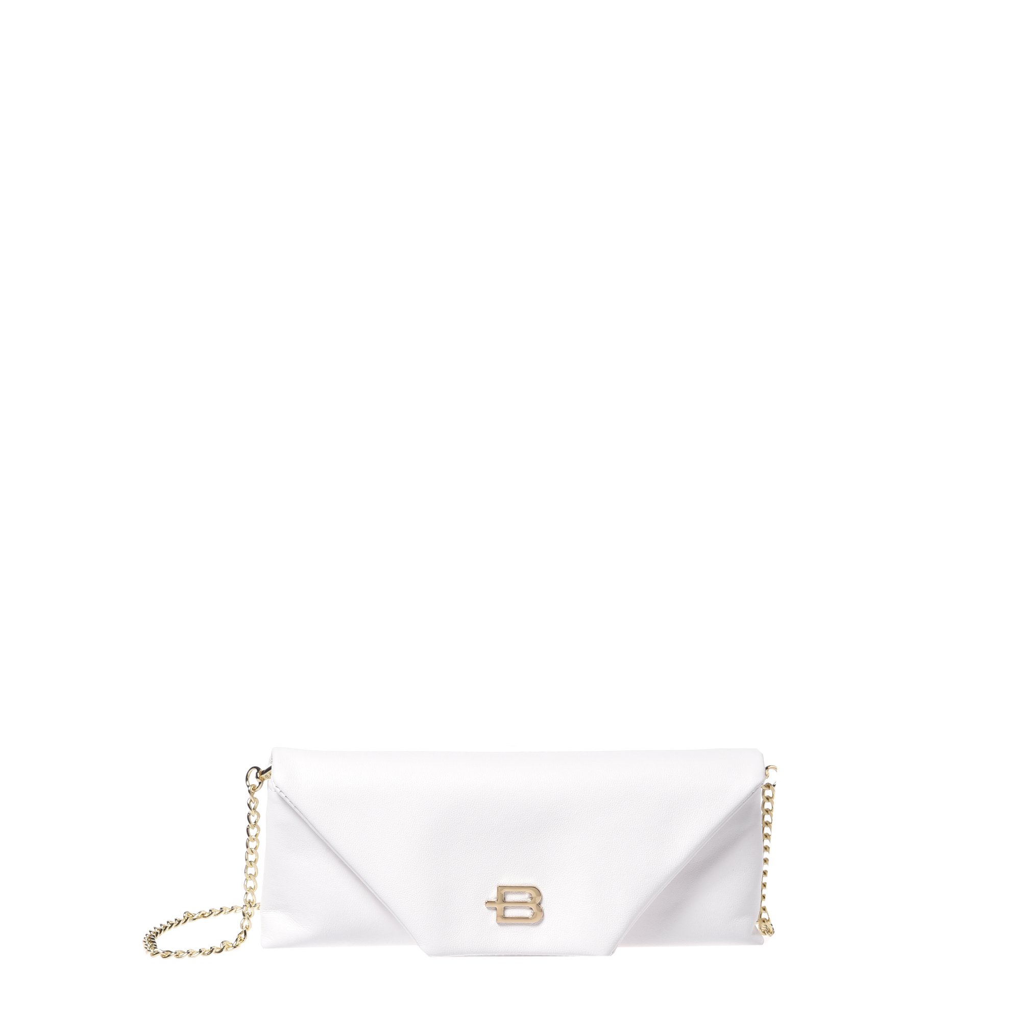 White nappa clutch image