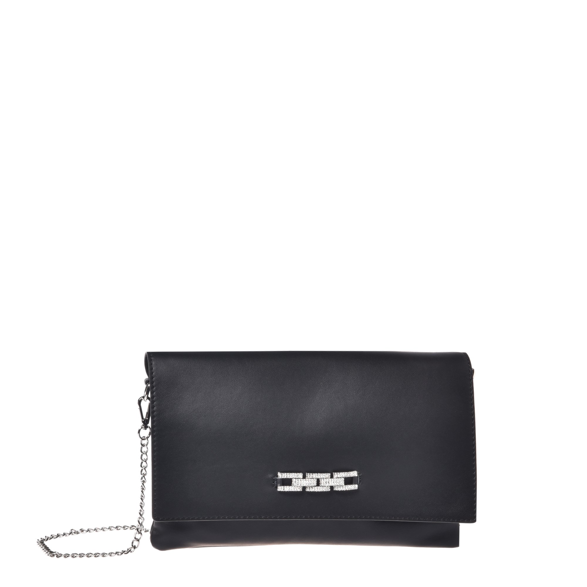 Black leather clutch image