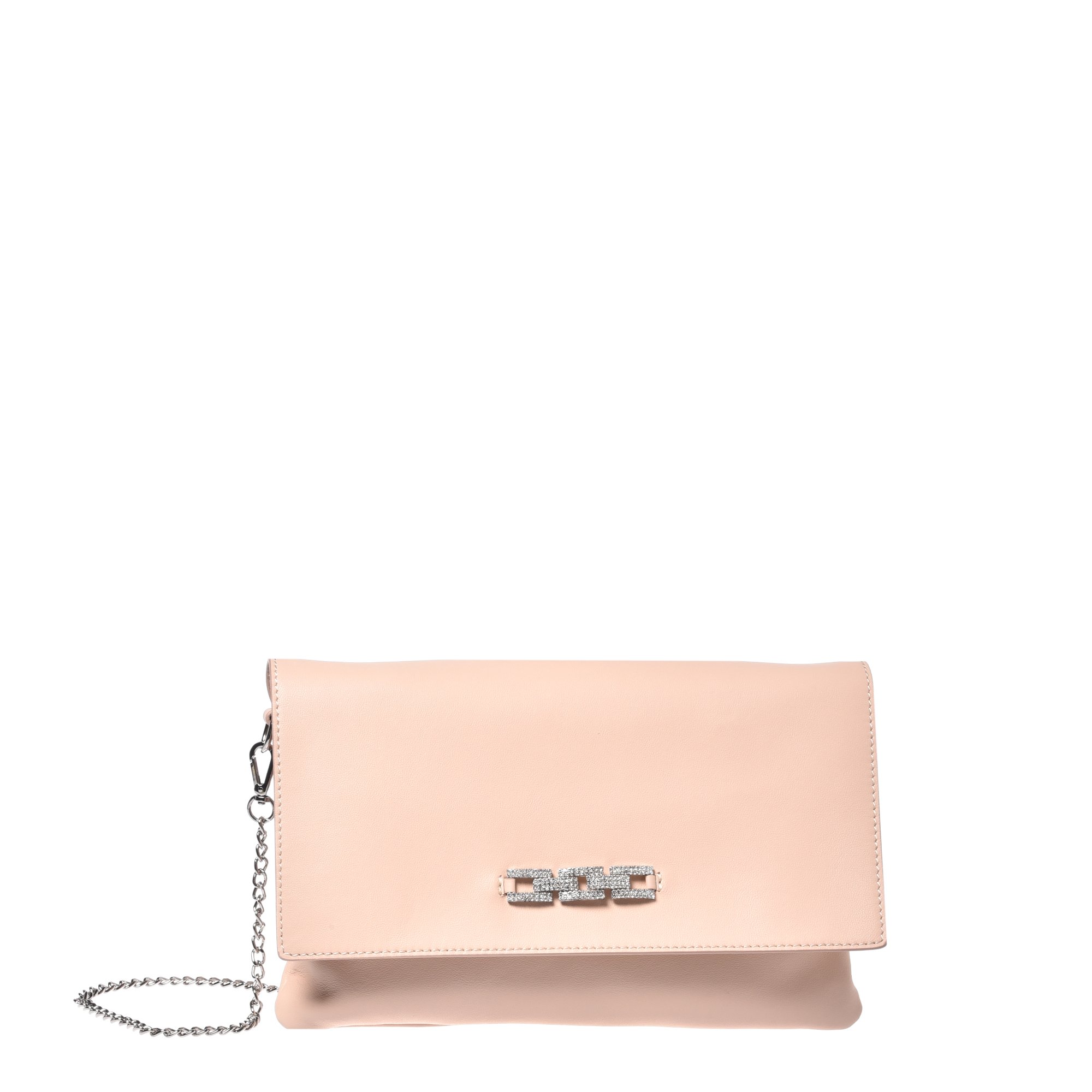 Nude leather clutch image