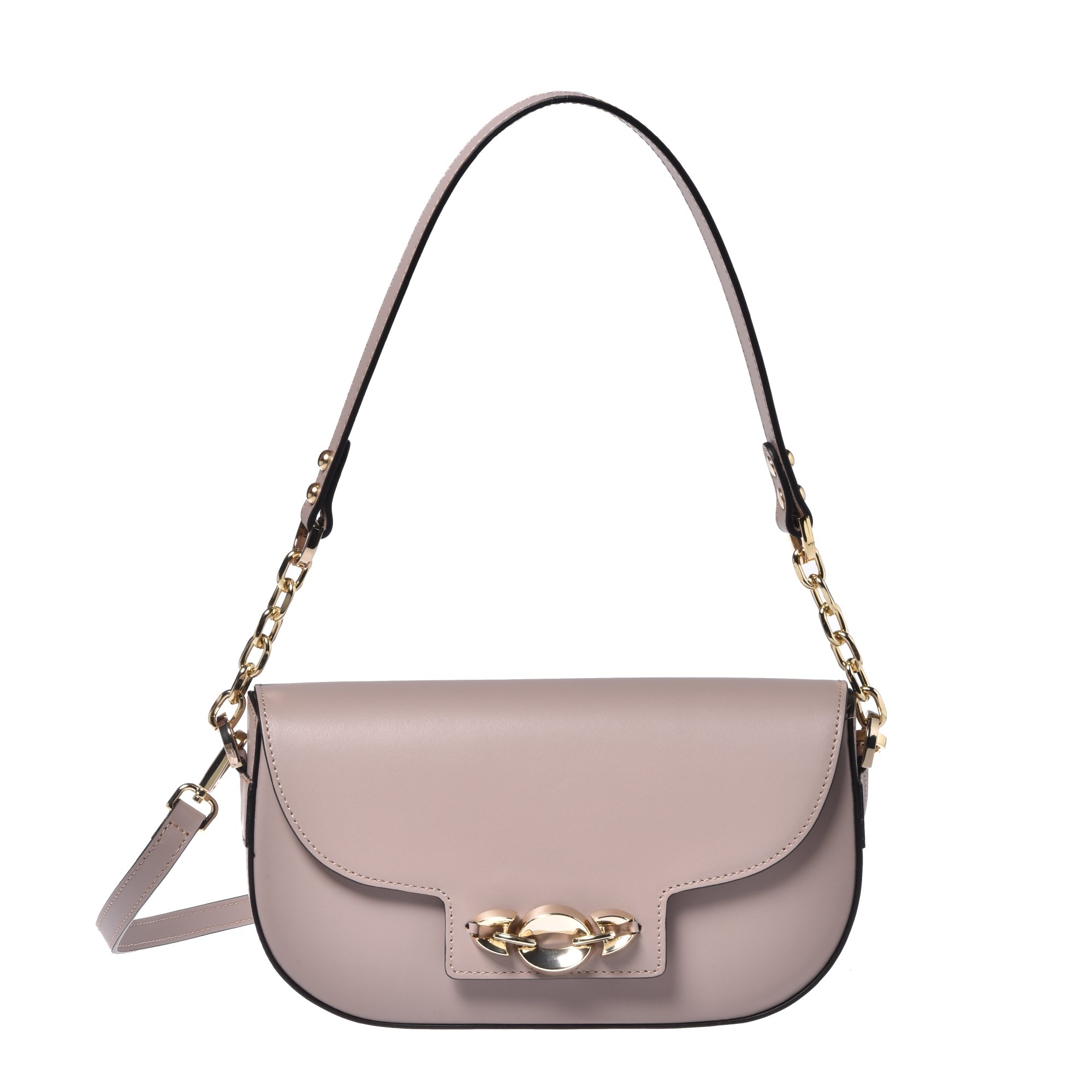 Nude leather shoulder bag image