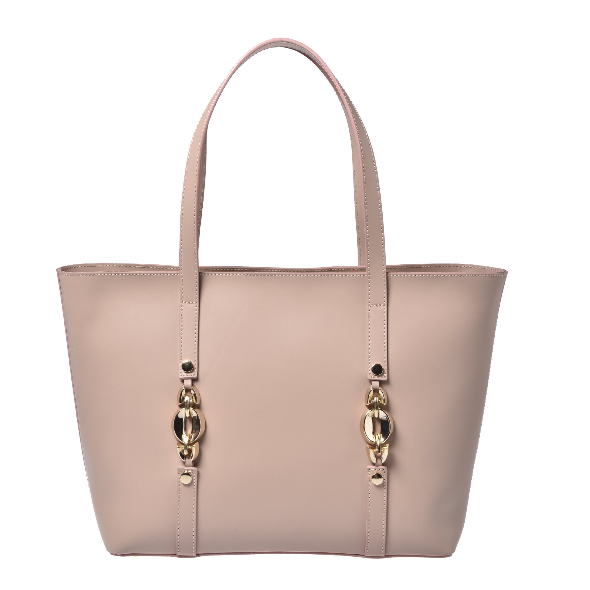 Nude leather tote bag image