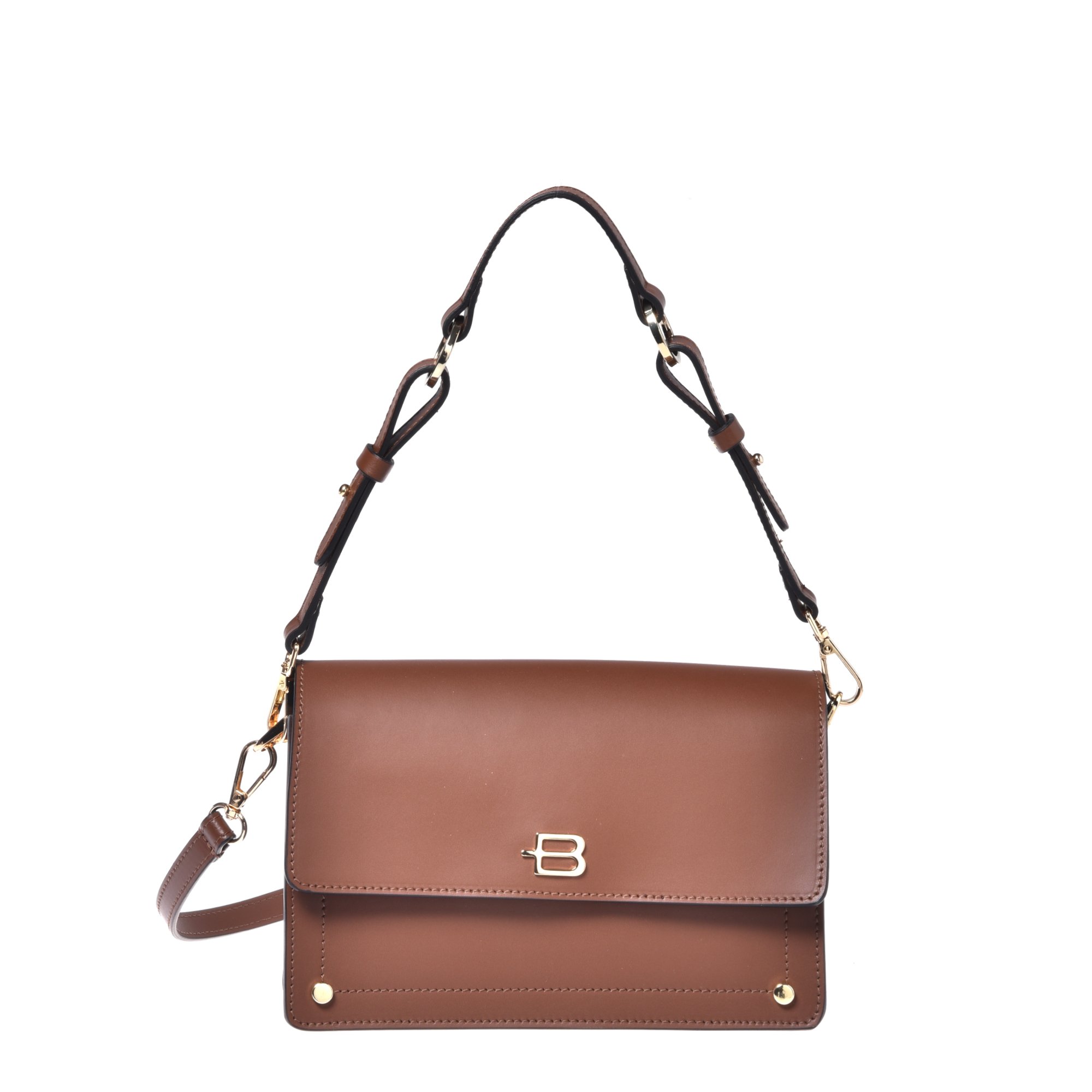 Brown leather shoulder bag image