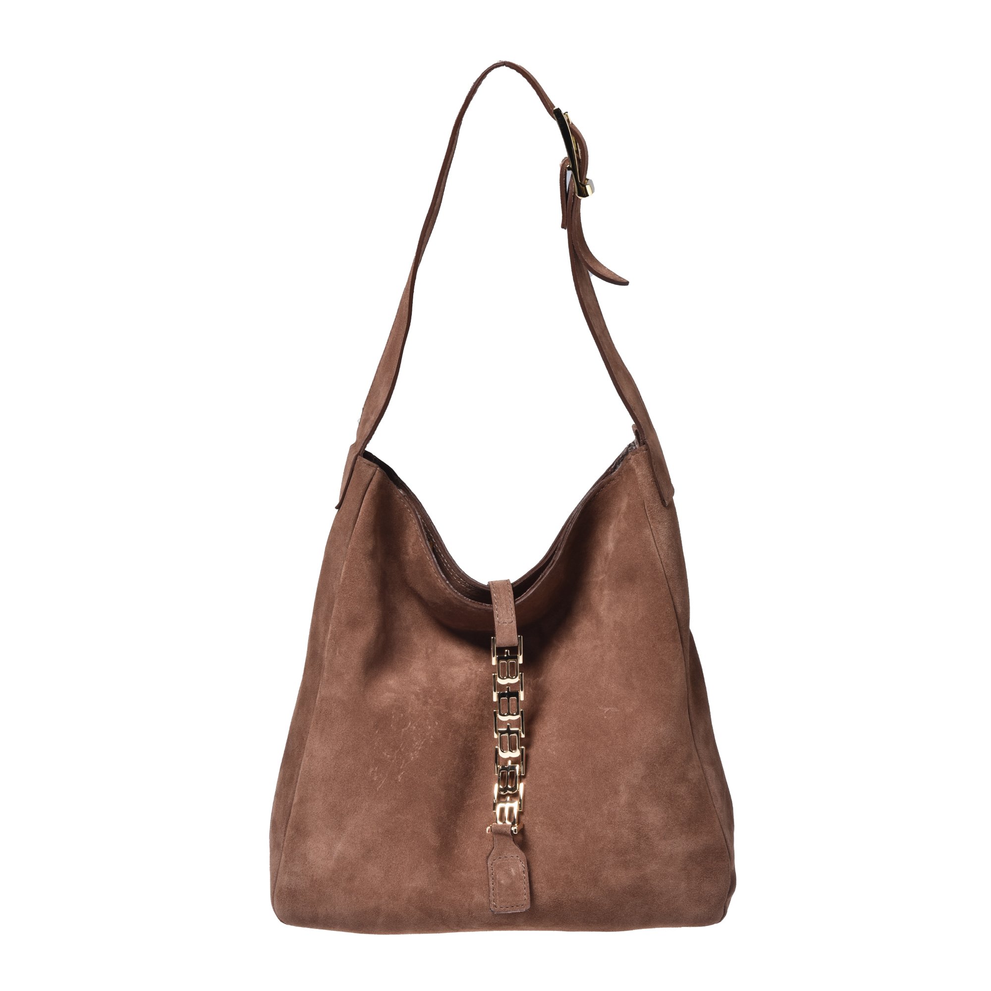 Tan suede leather shoulder bag image