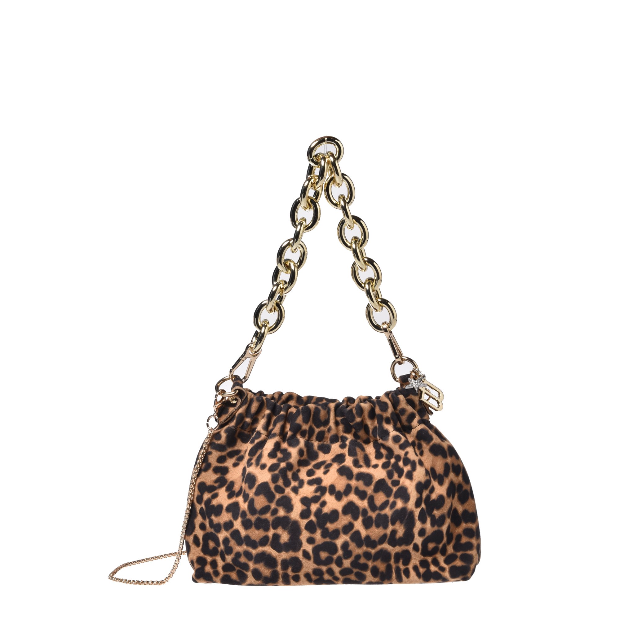 Leopard print suede handbag image