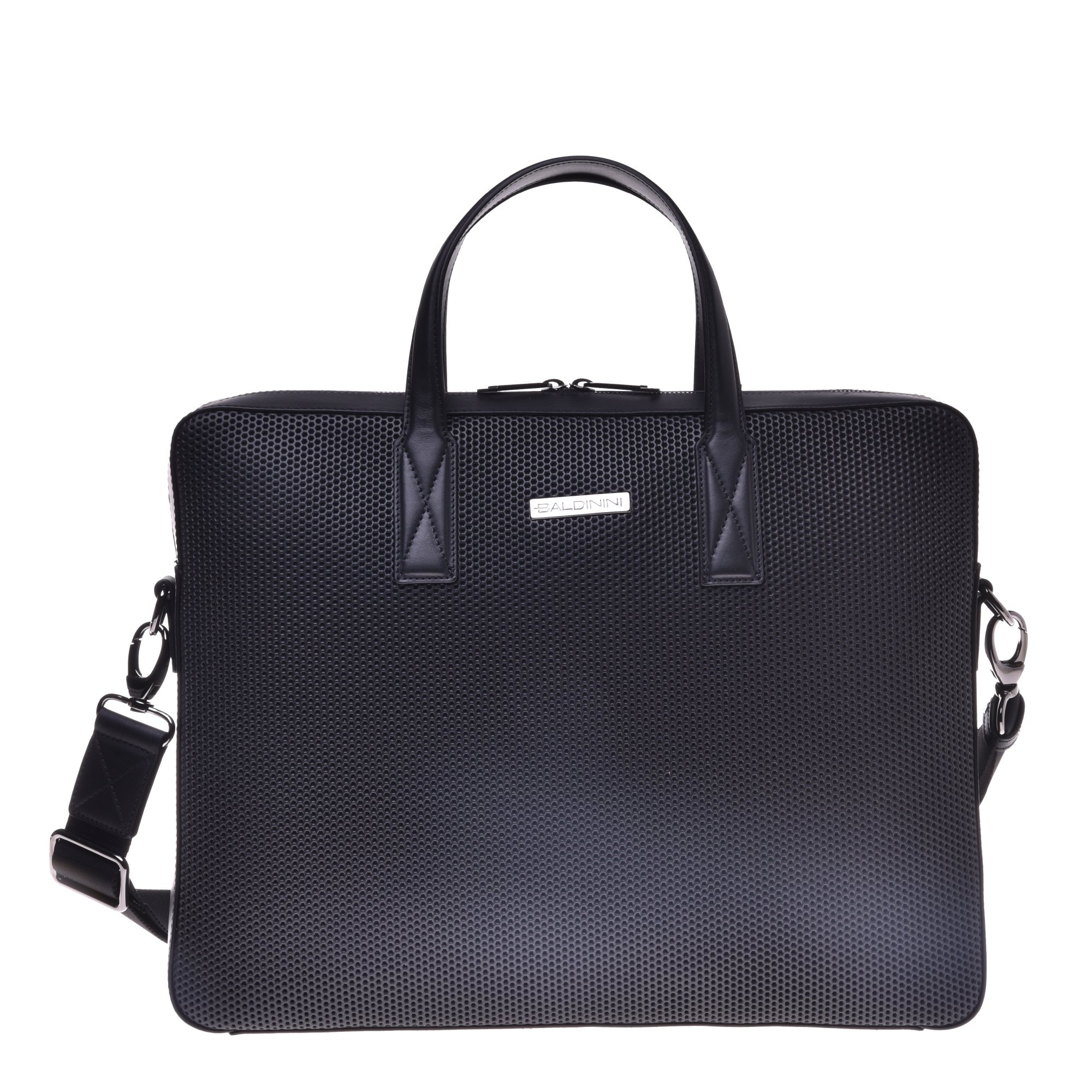 Professional black stamped leather bag image