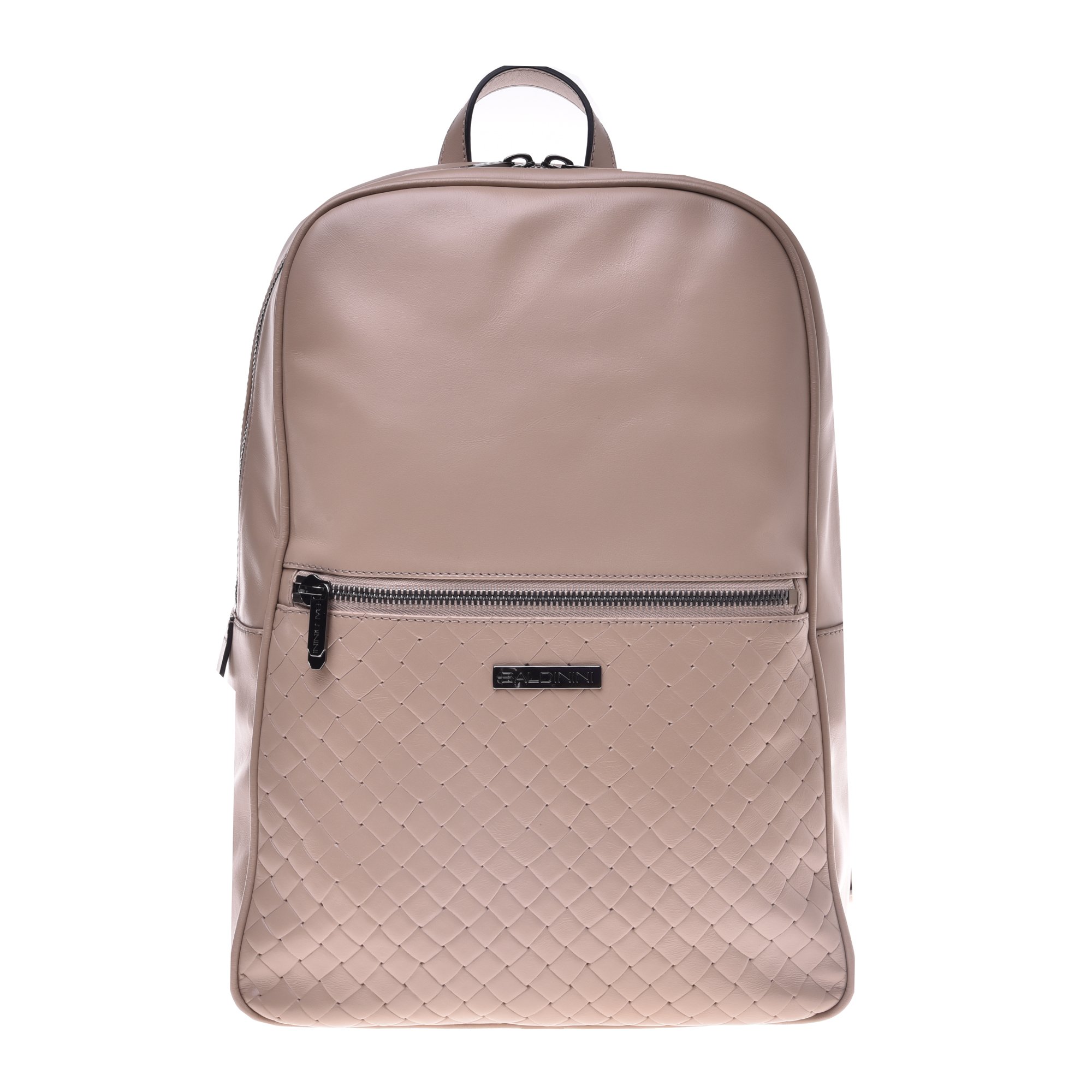 Backpack in taupe woven leather image