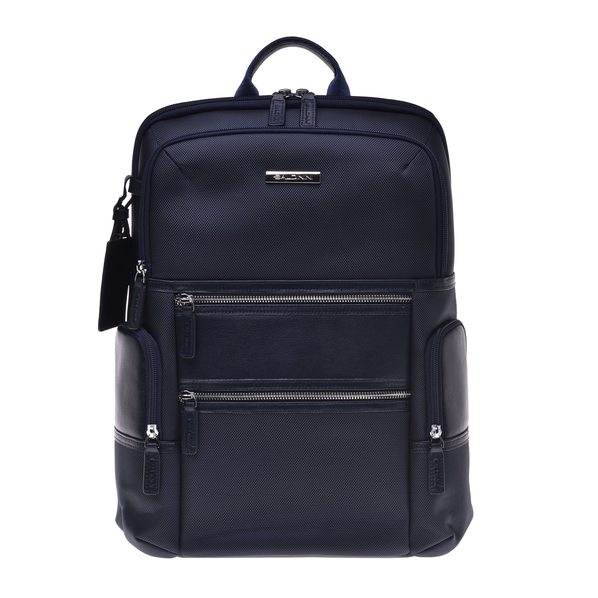 Backpack in blue leather and nylon image