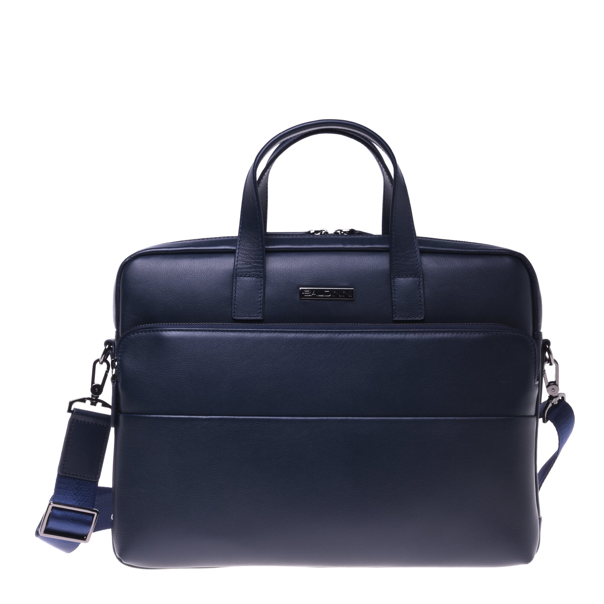 Professional bag in blue leather and nylon image