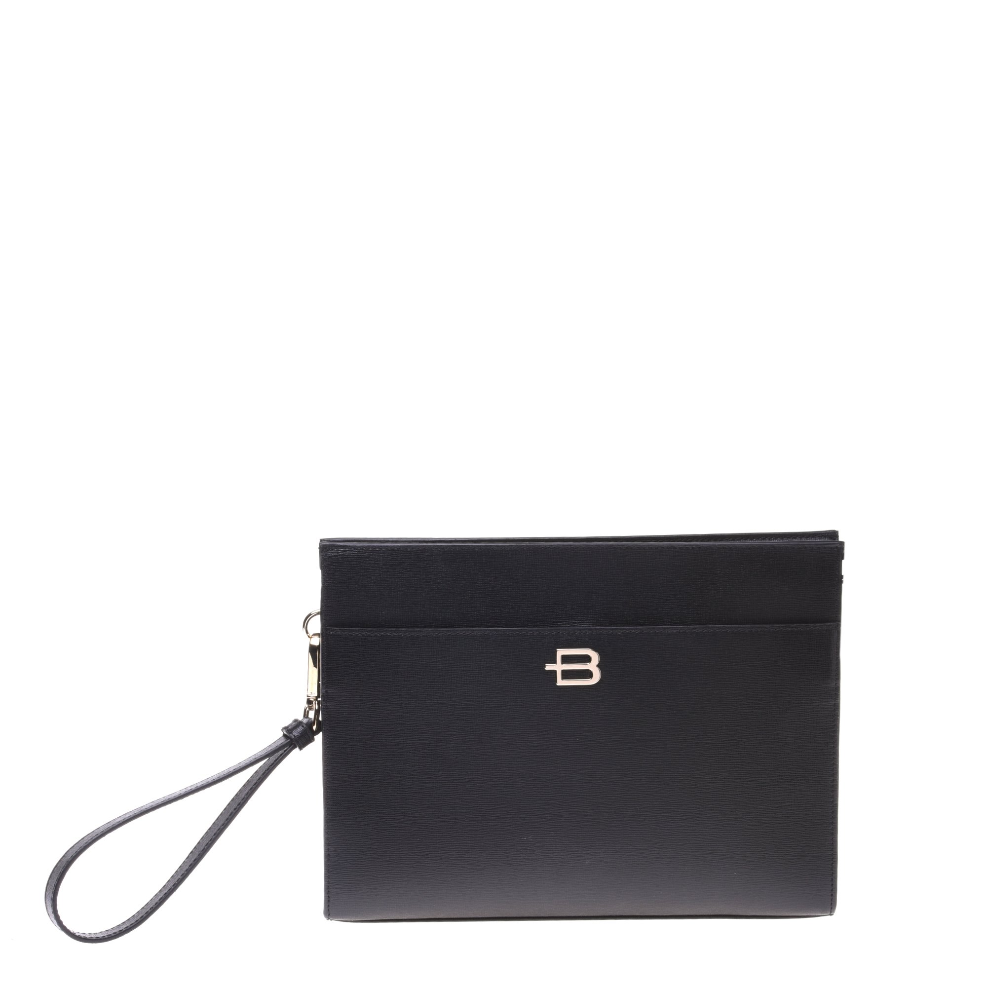 Unisex black saffiano clutch bag image