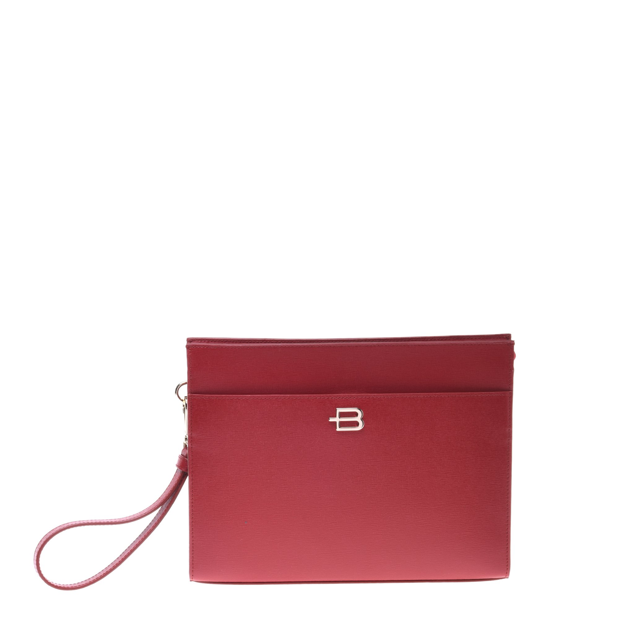 Unisex clutch bag in red saffiano image