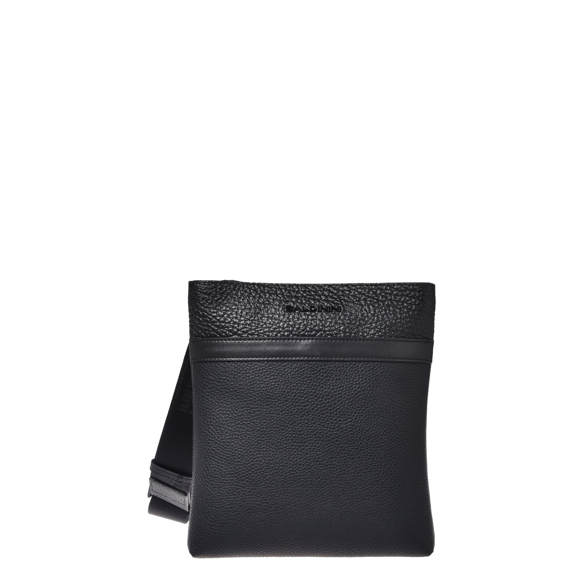 Black tumbled leather crossbody bag image