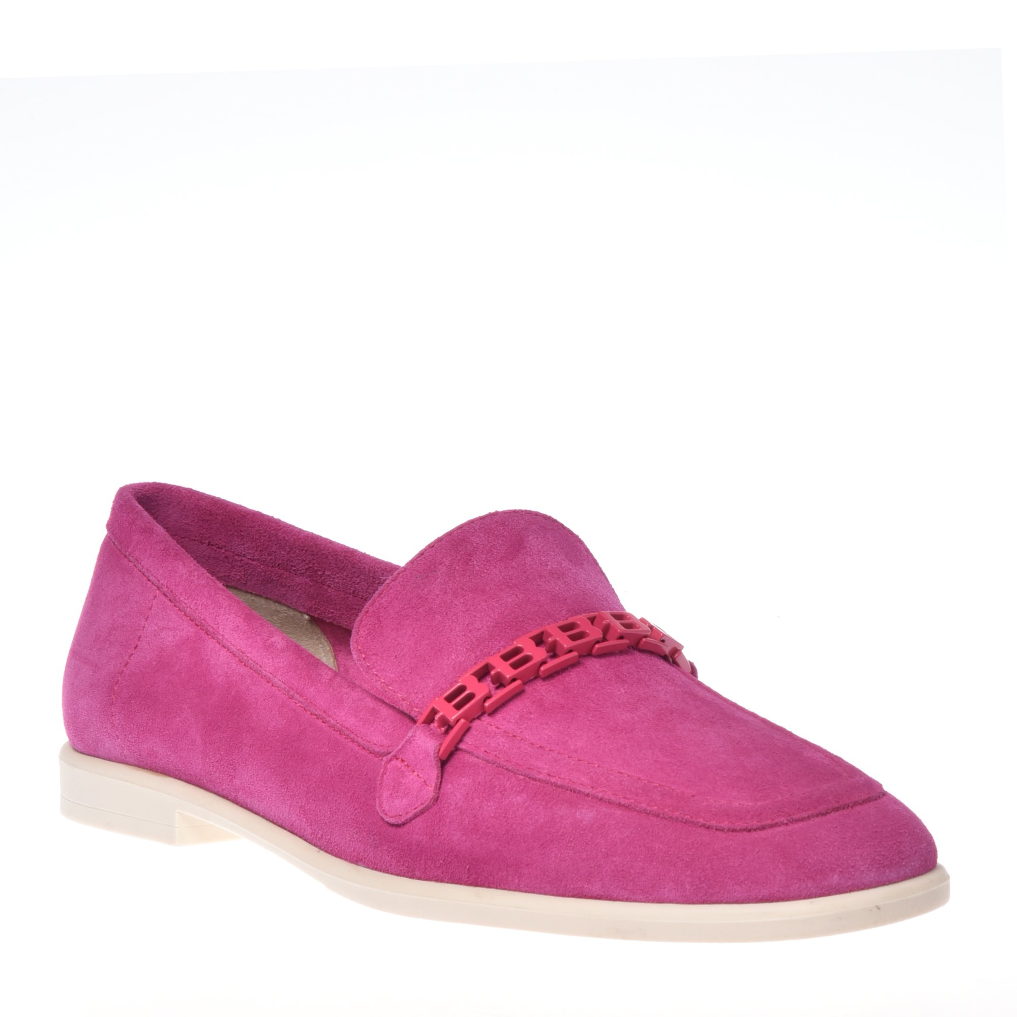 Loafer in fuchsia suede image