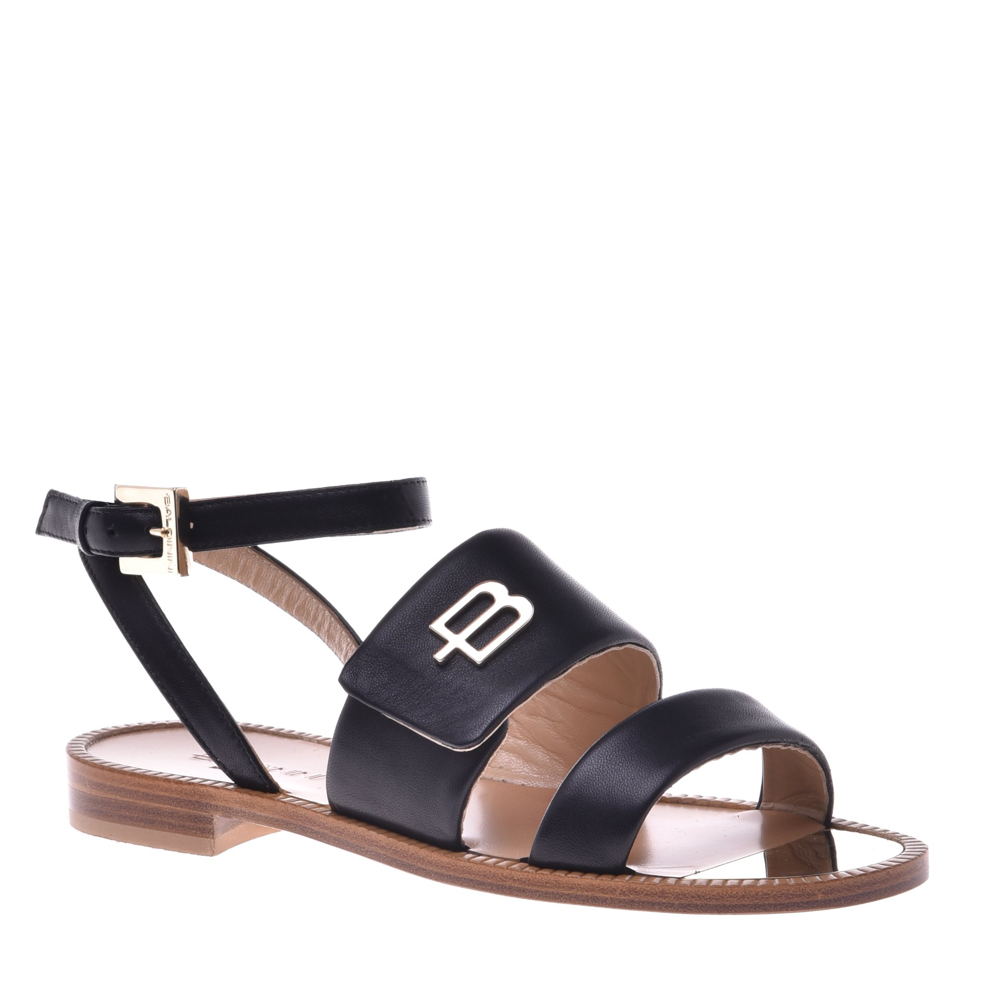 Sandal in black nappa leather image