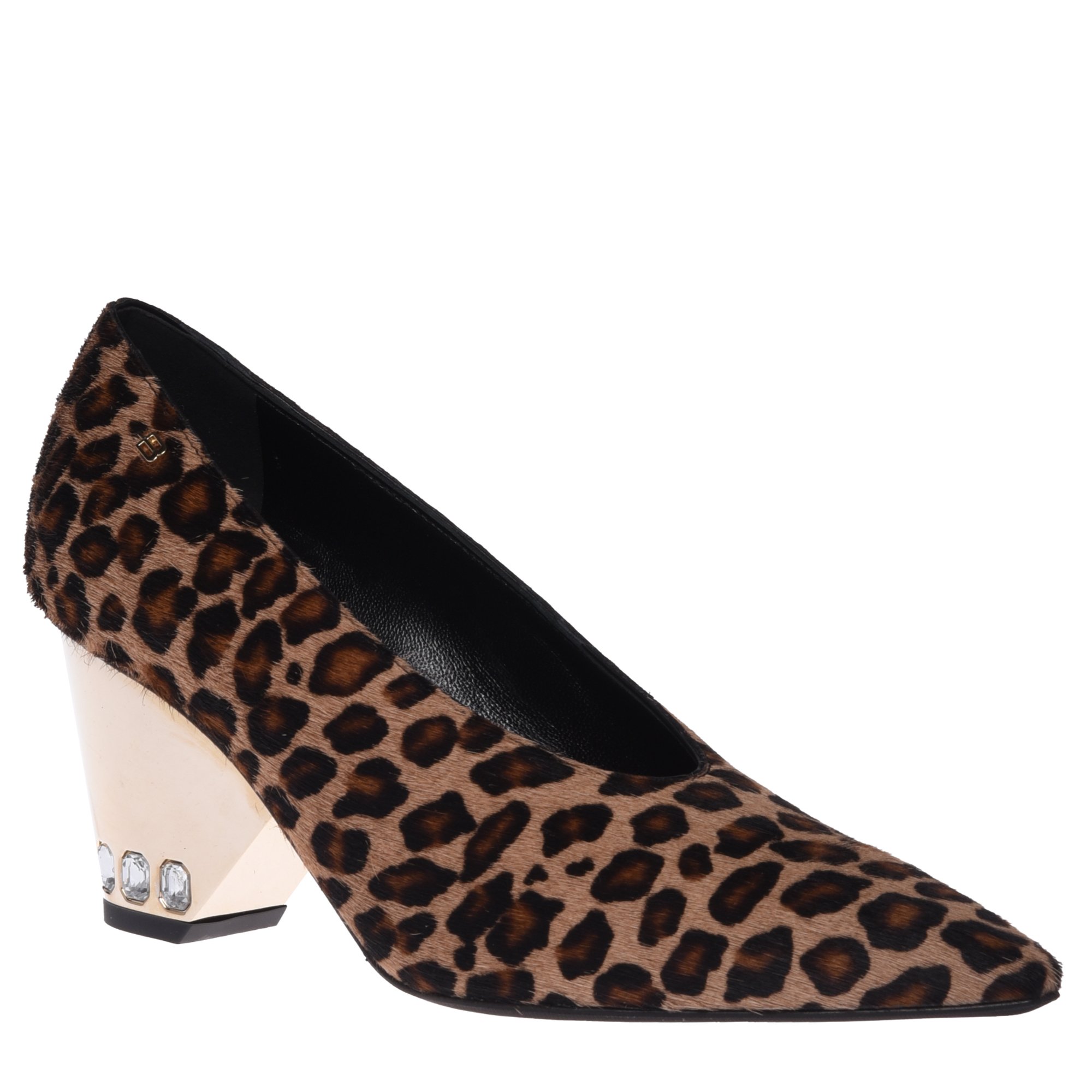 Court shoes in leopard-print pony skin image