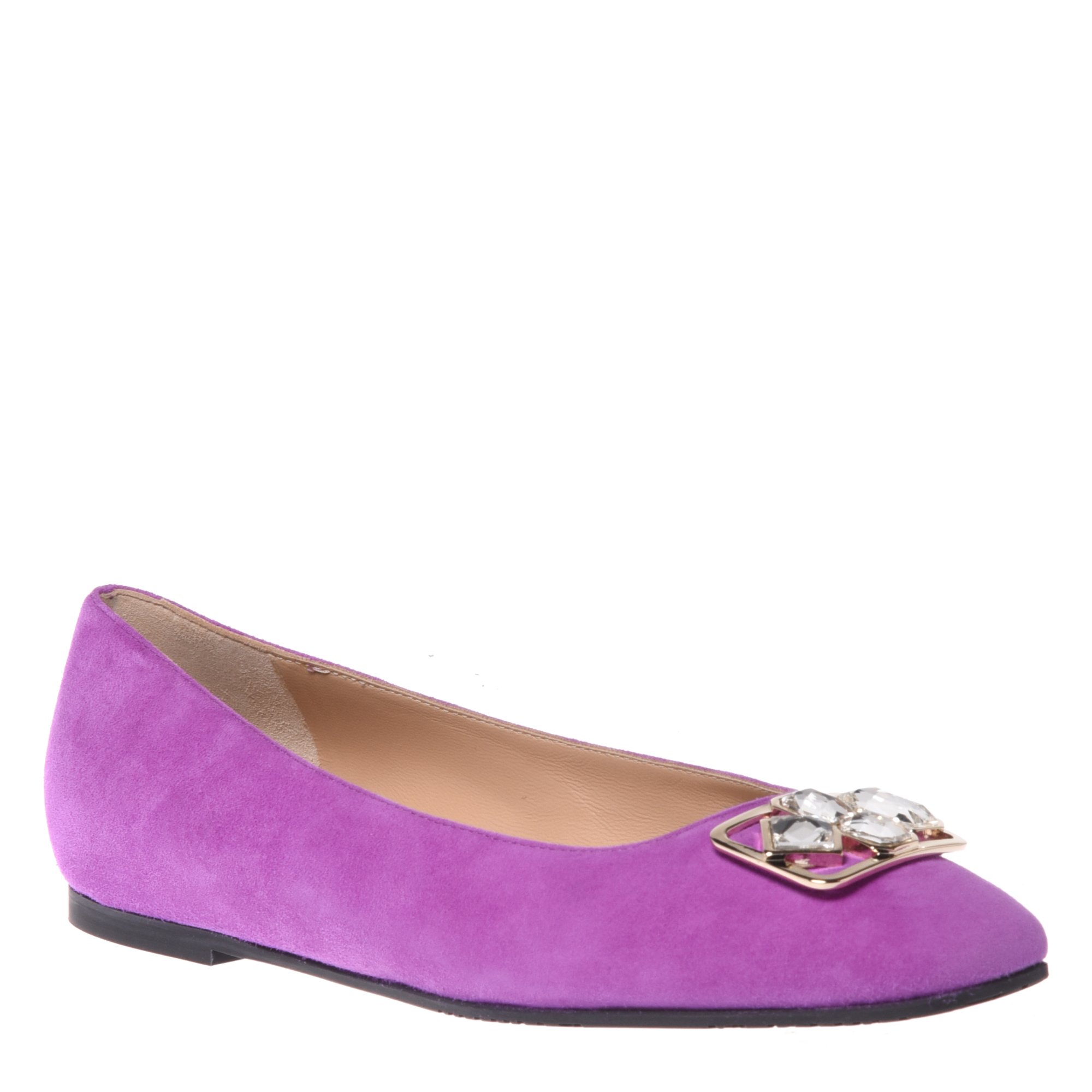 Ballerina pump in purple suede image