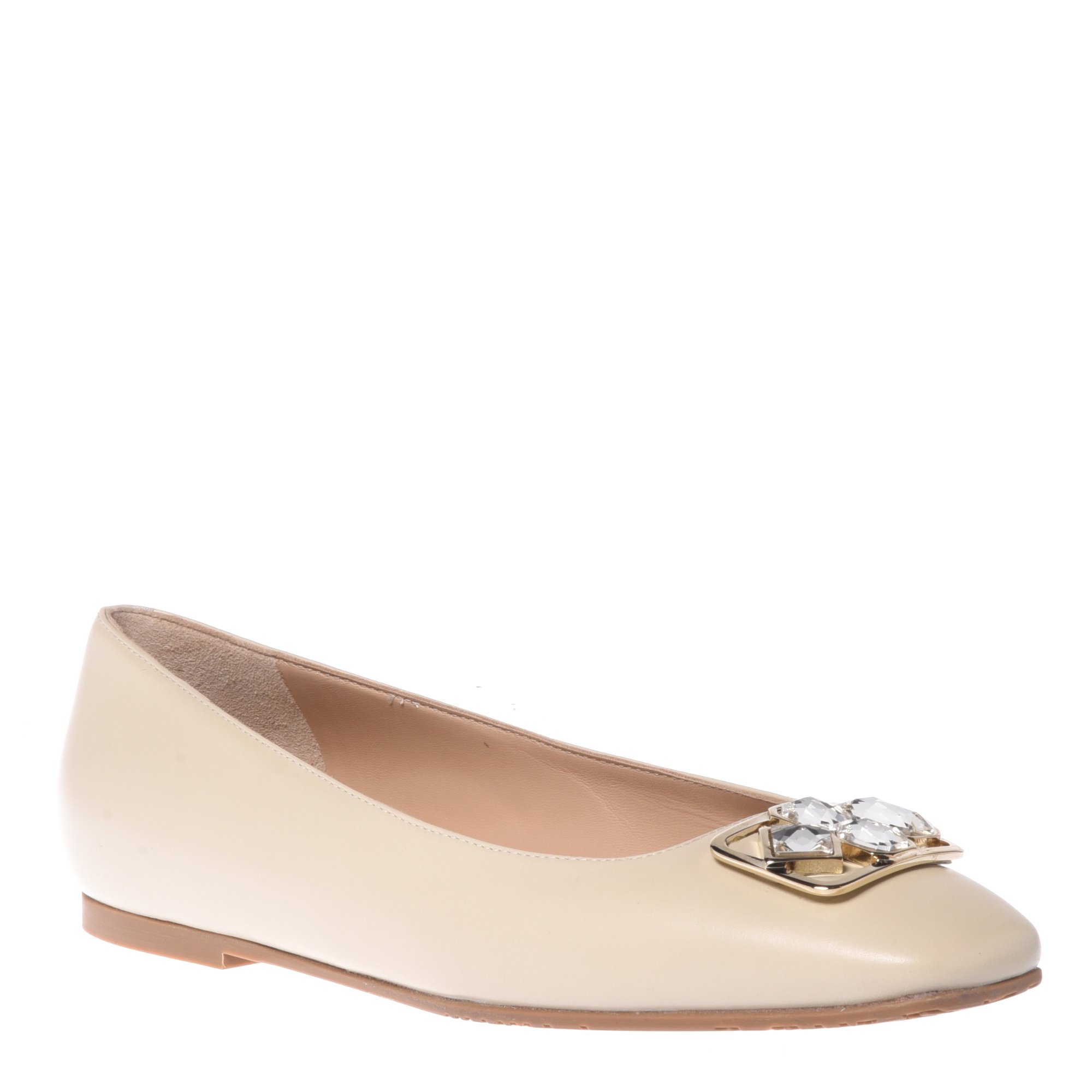 Ballerina pump in vanilla leather image