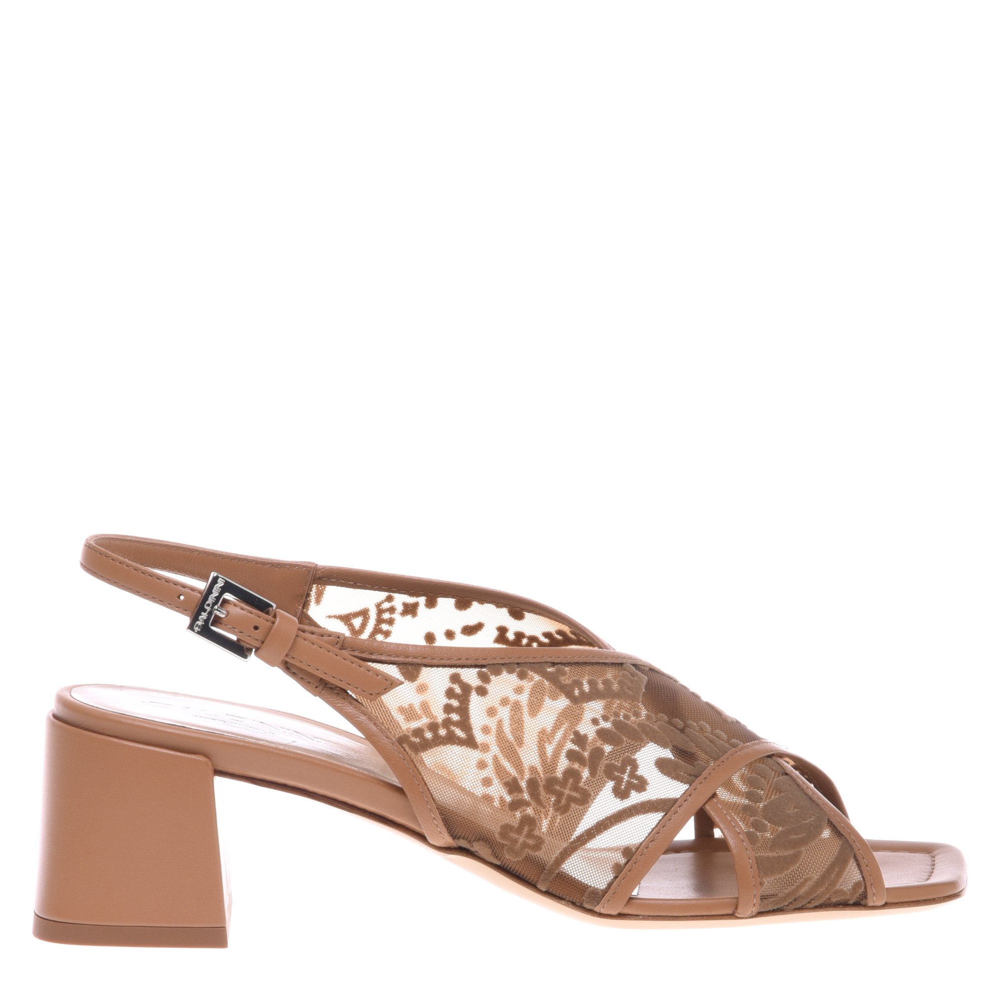 Leather petal mesh sandal image