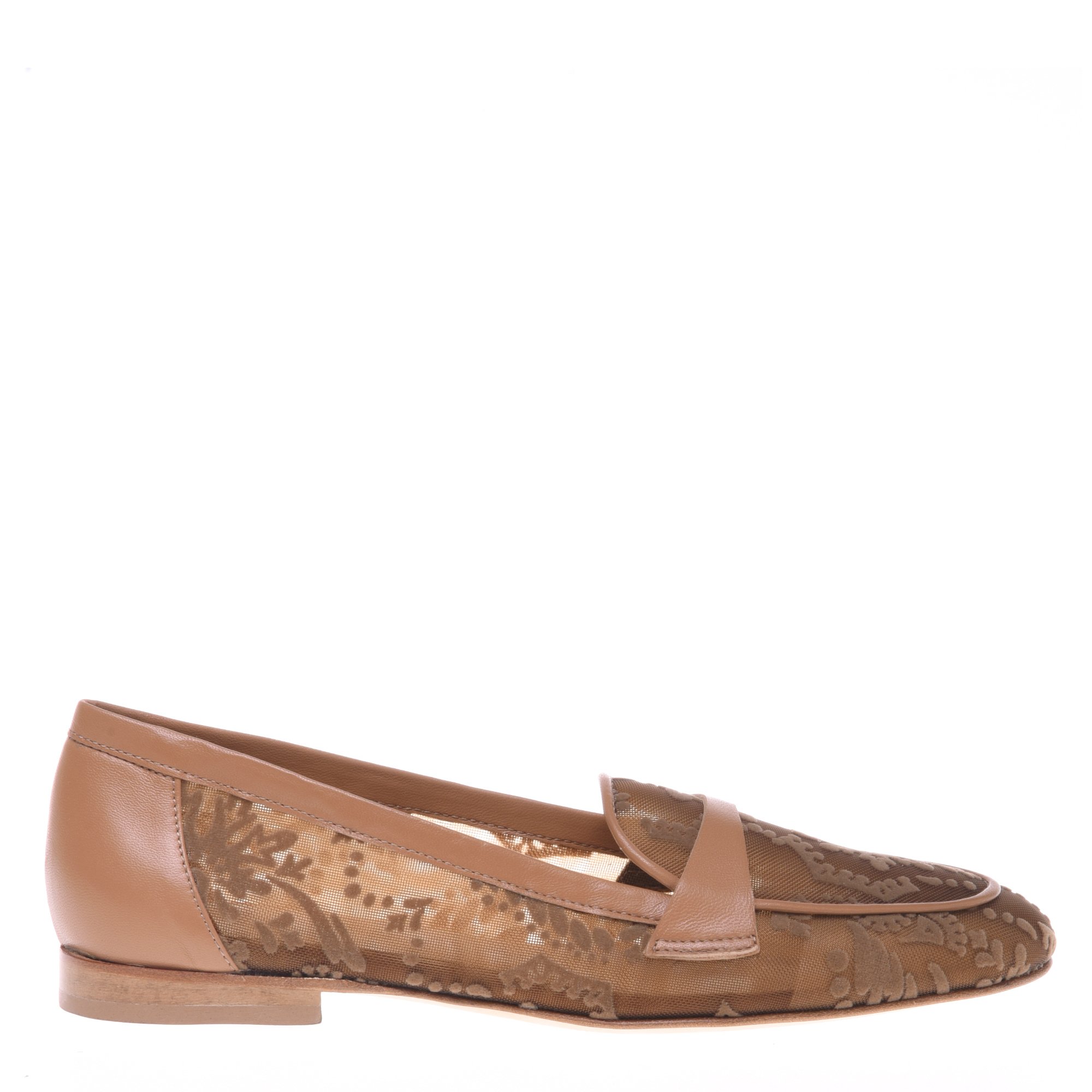 Leather petal mesh loafer image
