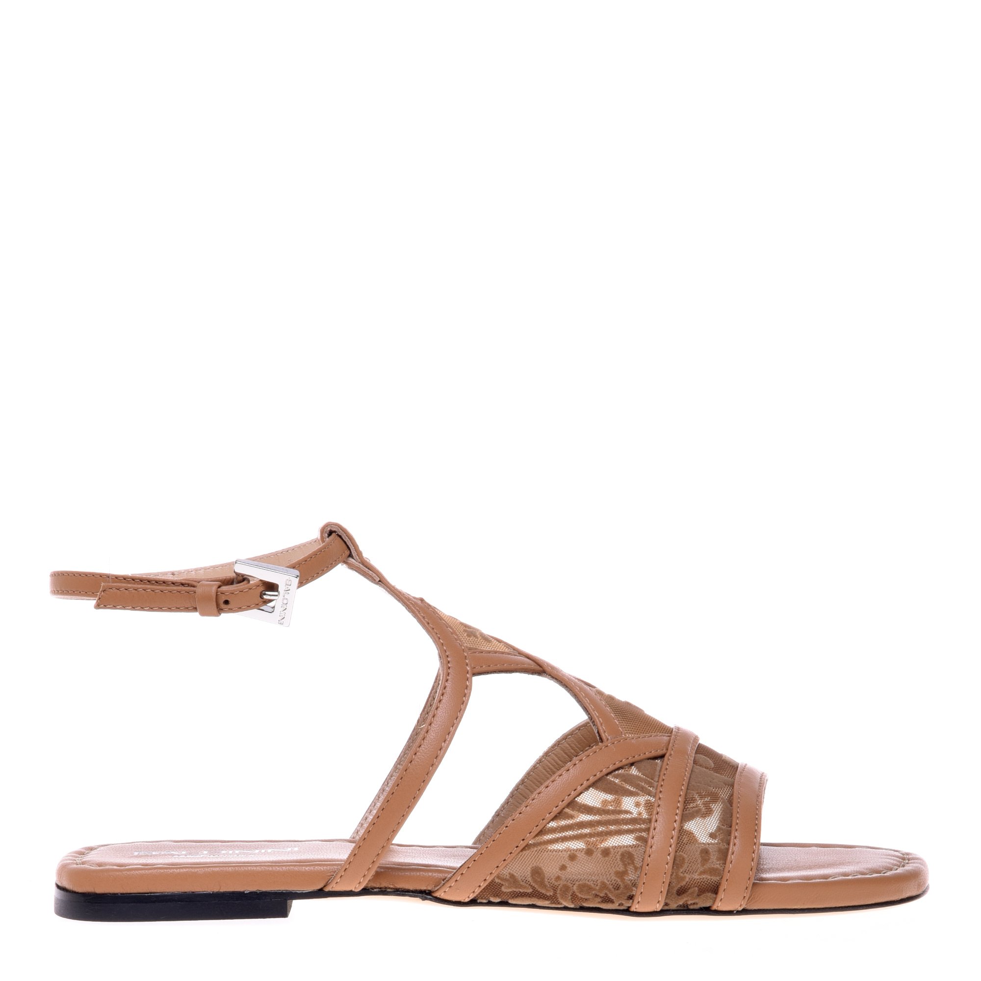 Leather petal mesh sandal image