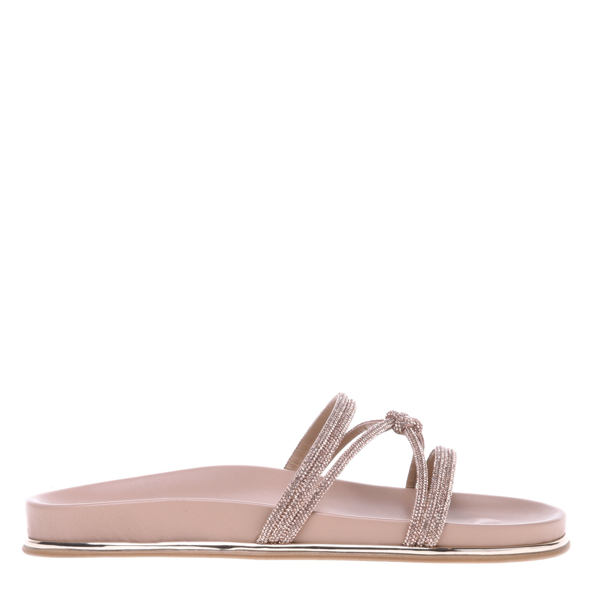 Nude rhinestone nappa clogs image