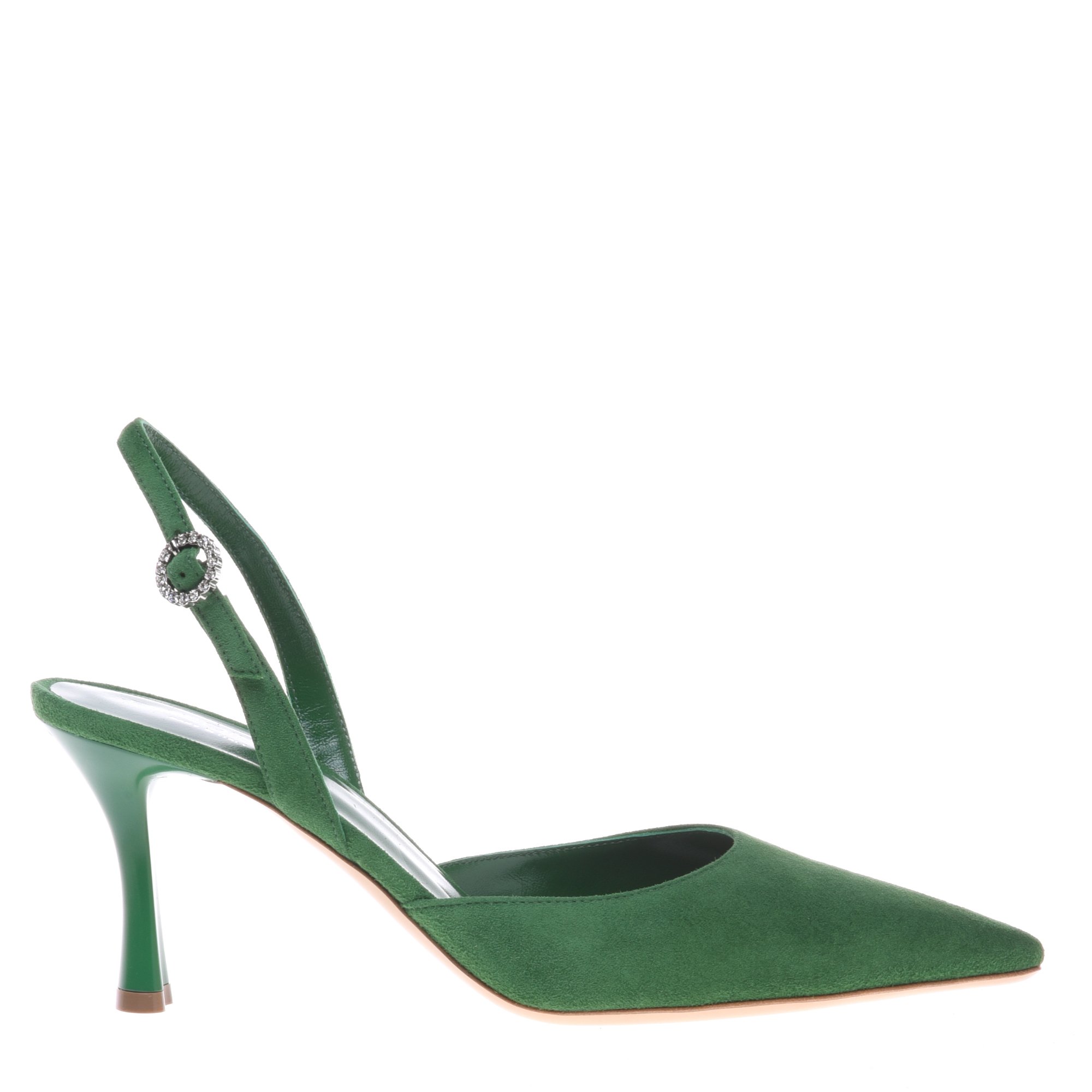 Green suede court shoe image