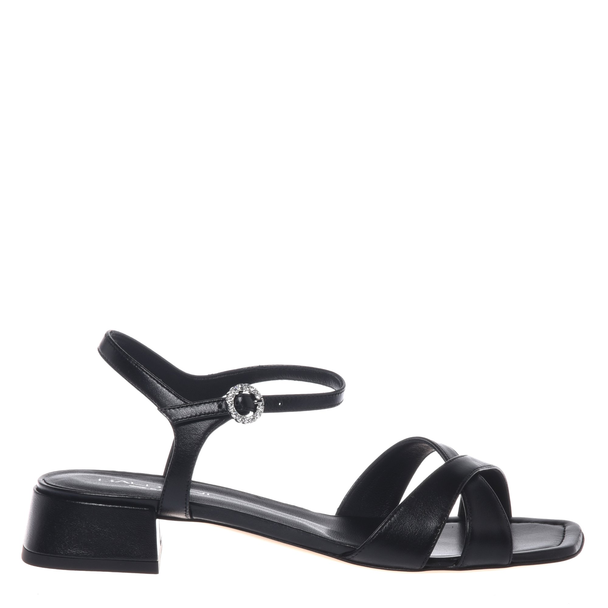 Black leather sandals image