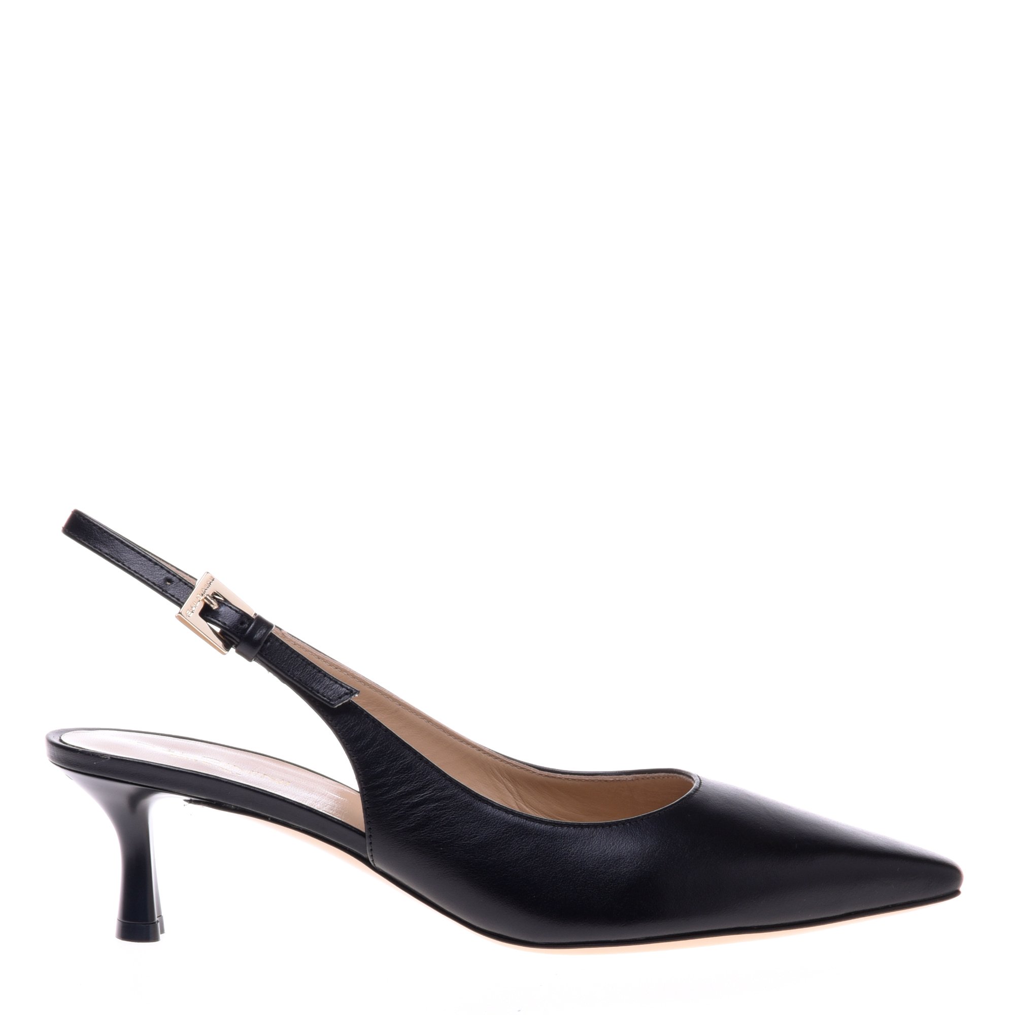 Black leather slingback image