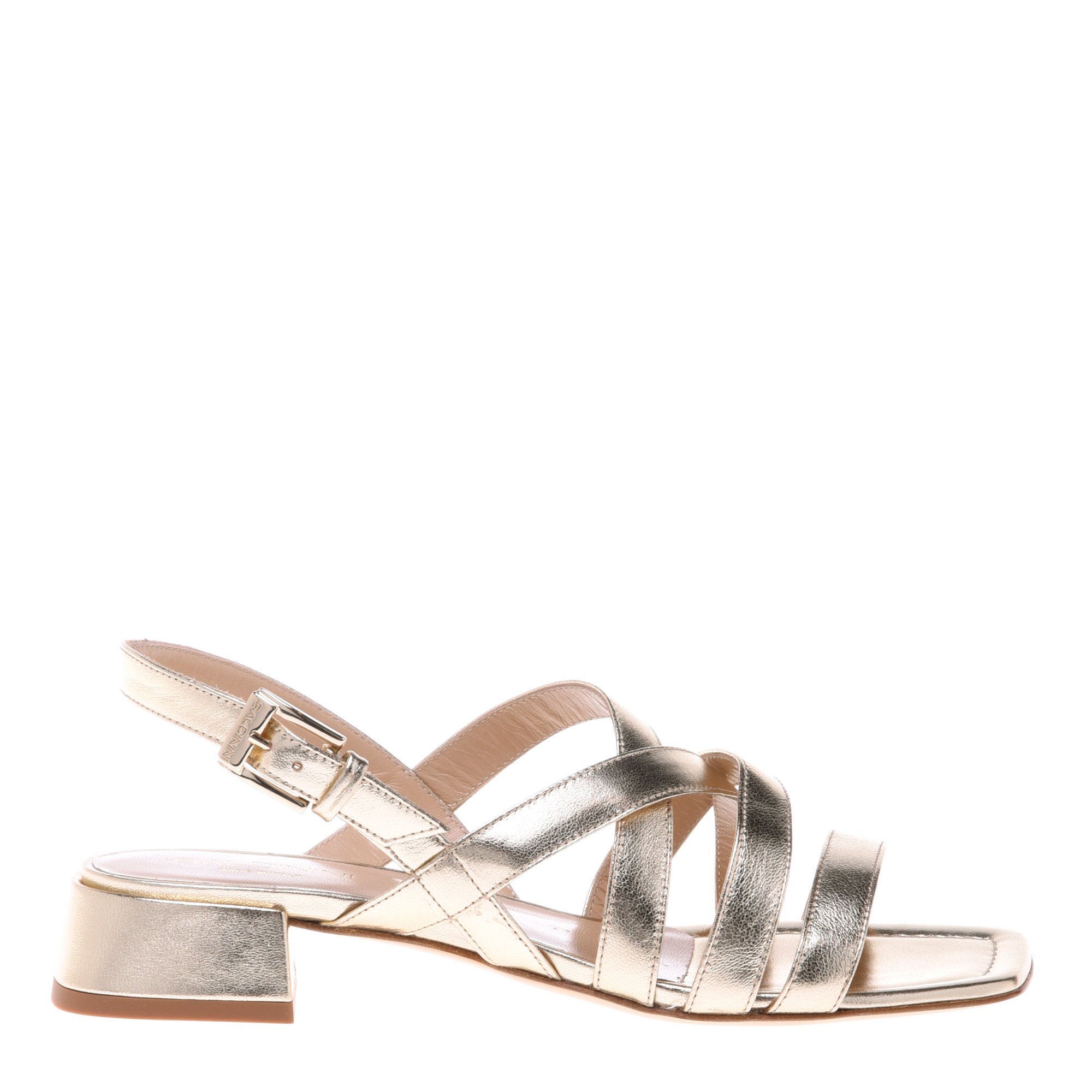 Light gold laminated nappa sandal image