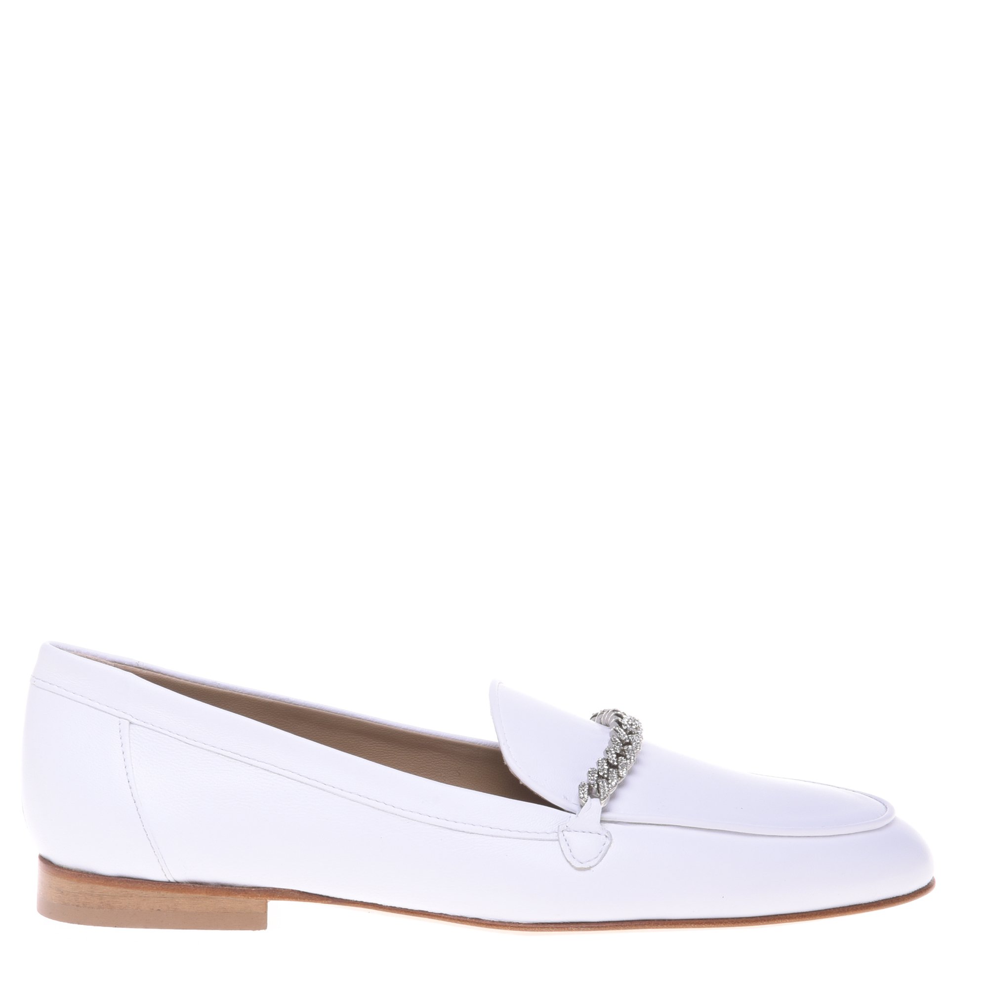 White nappa leather loafers image