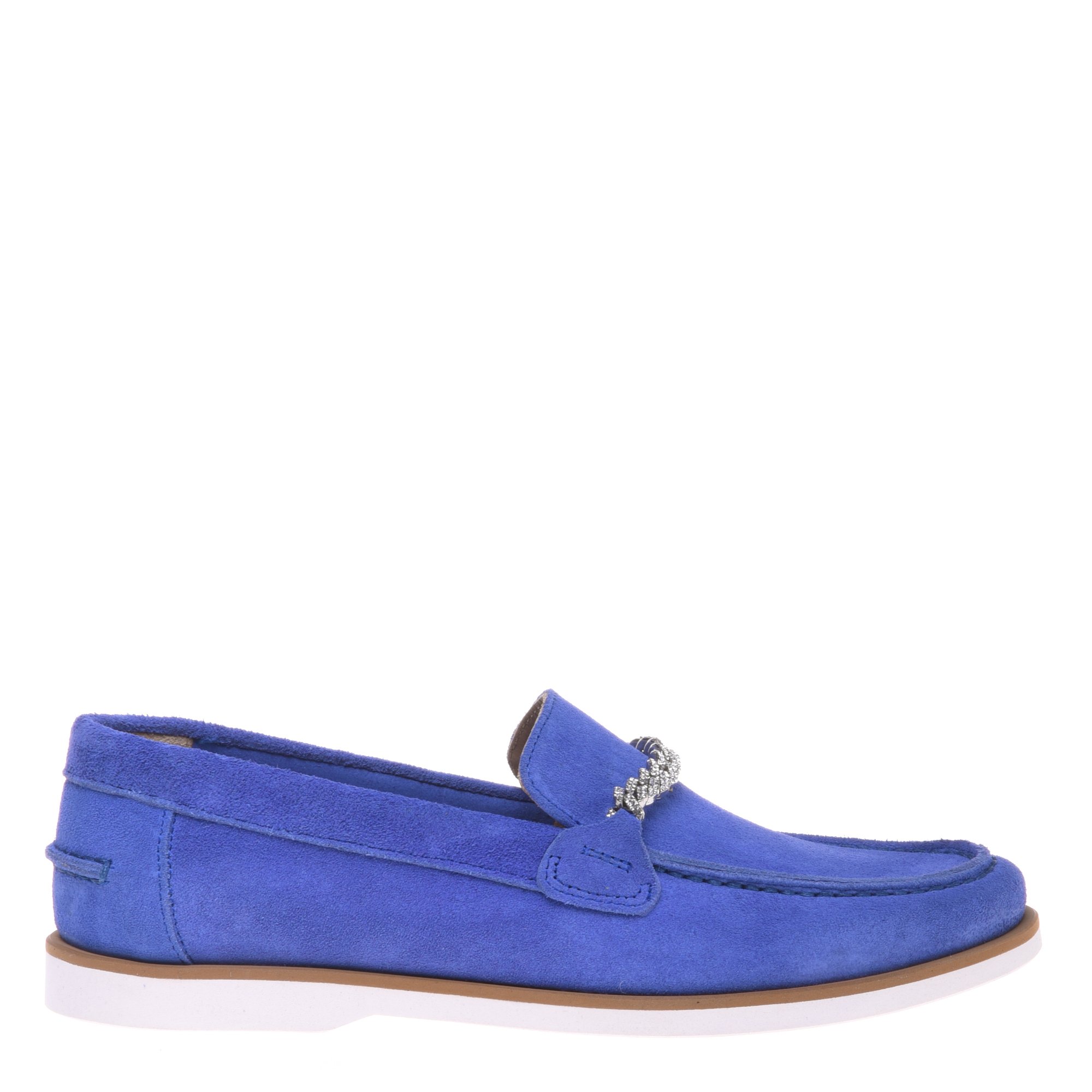 Loafer in blue suede leather image