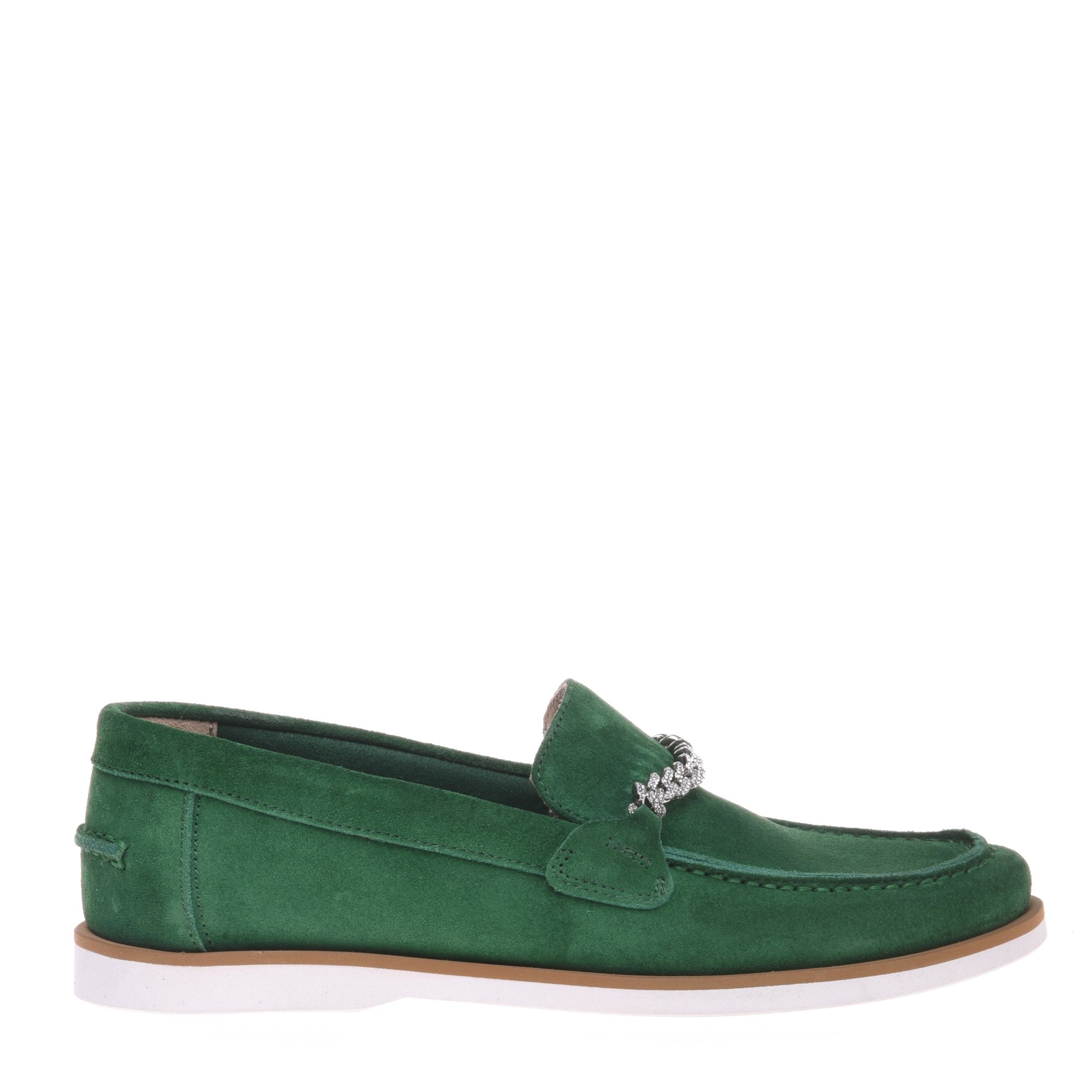 Green suede loafer image