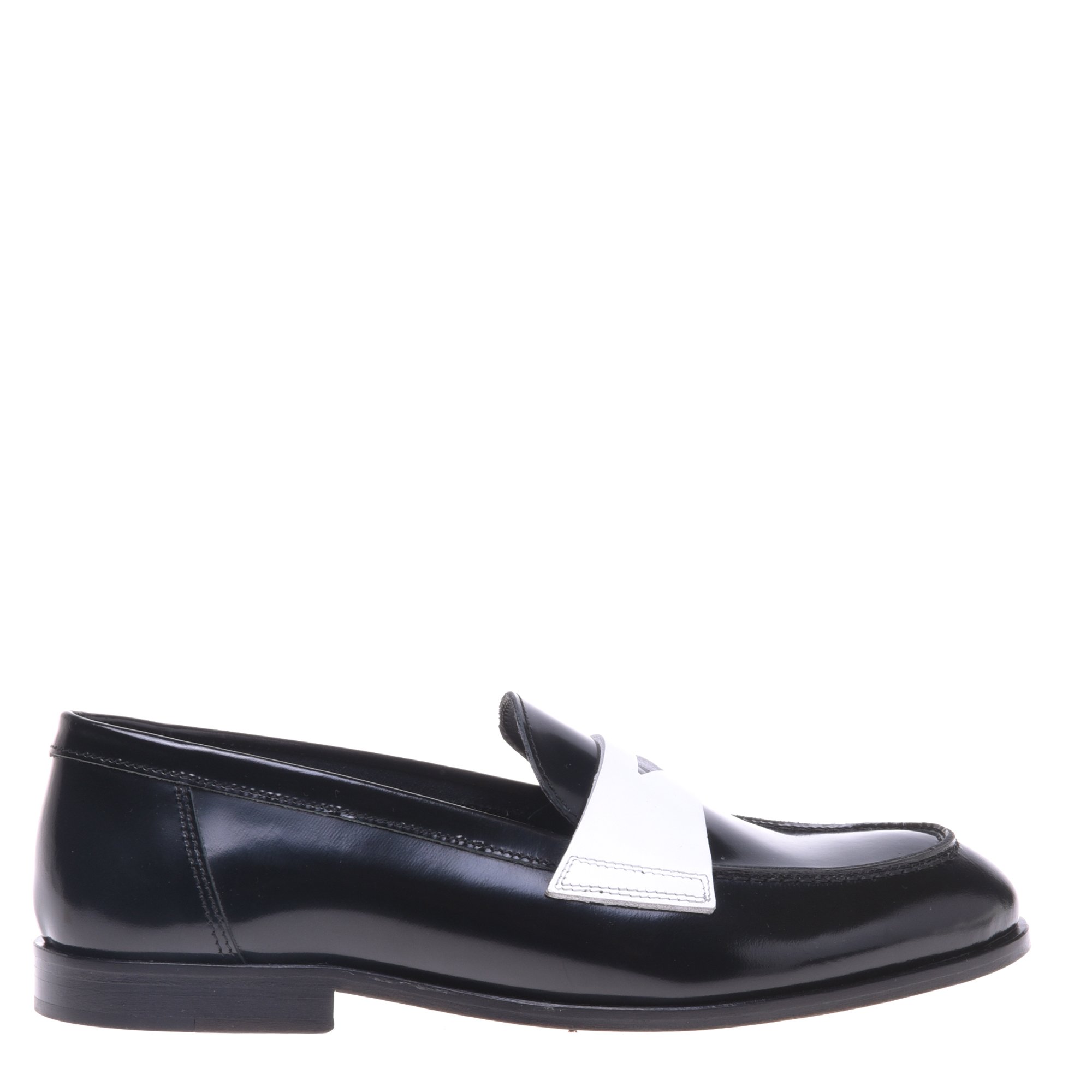 Black and white brushed loafer image