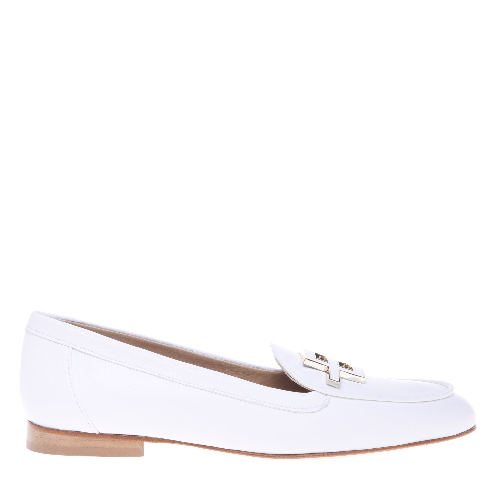 White nappa leather loafers image