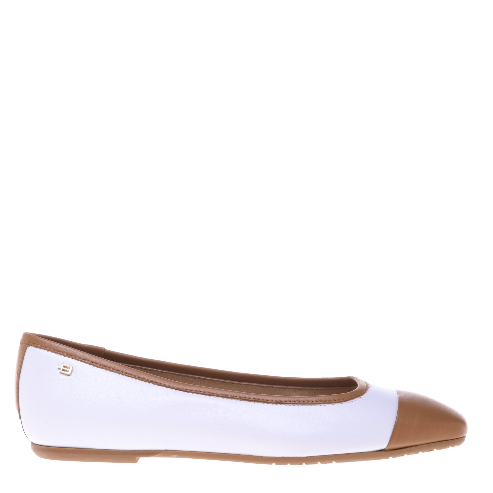Leather and white nappa ballerina flat image