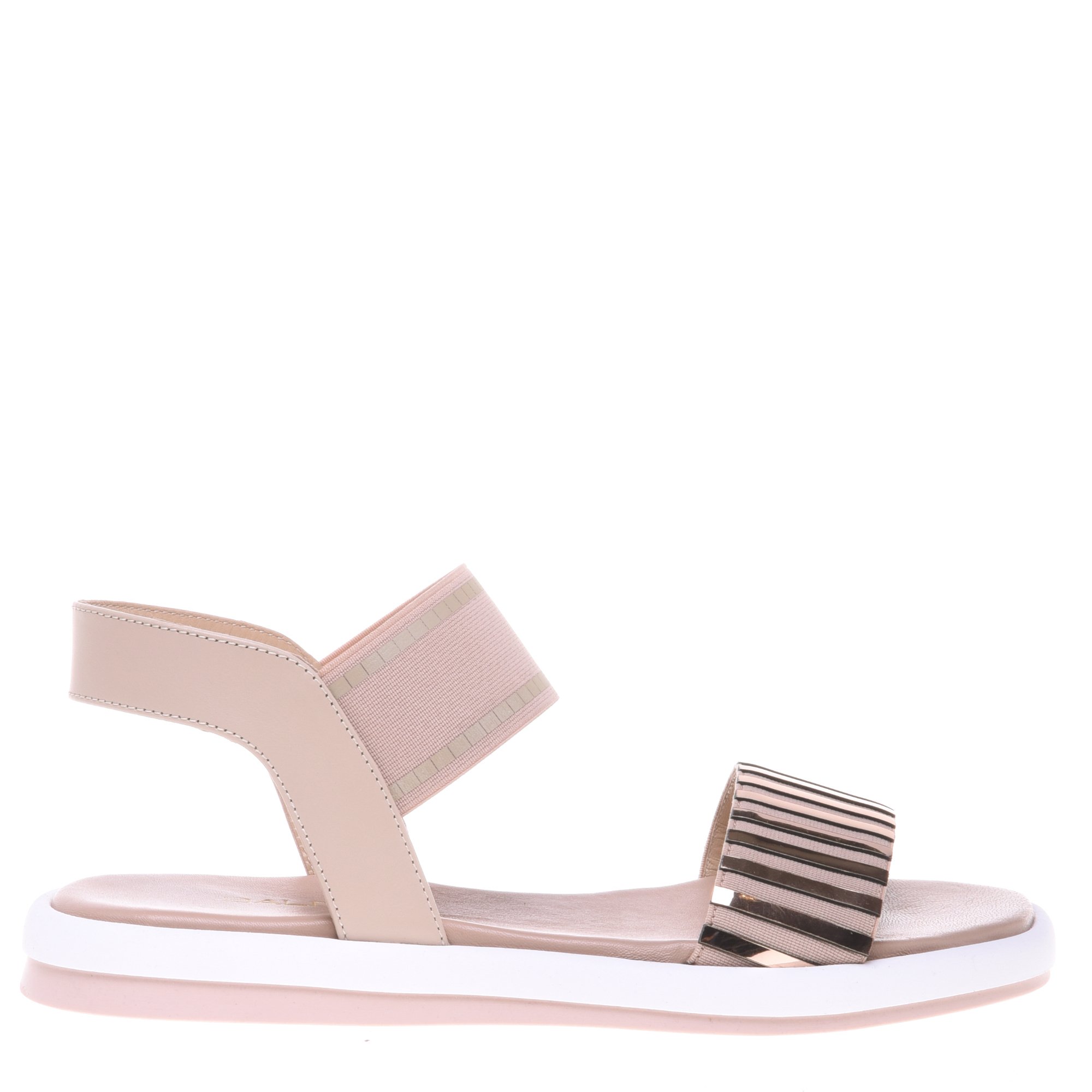 Nude leather and mirror sandal image