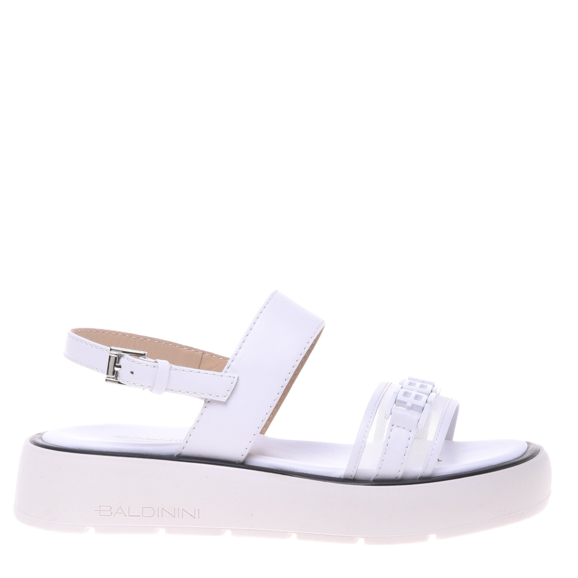 White leather and mesh sandal image