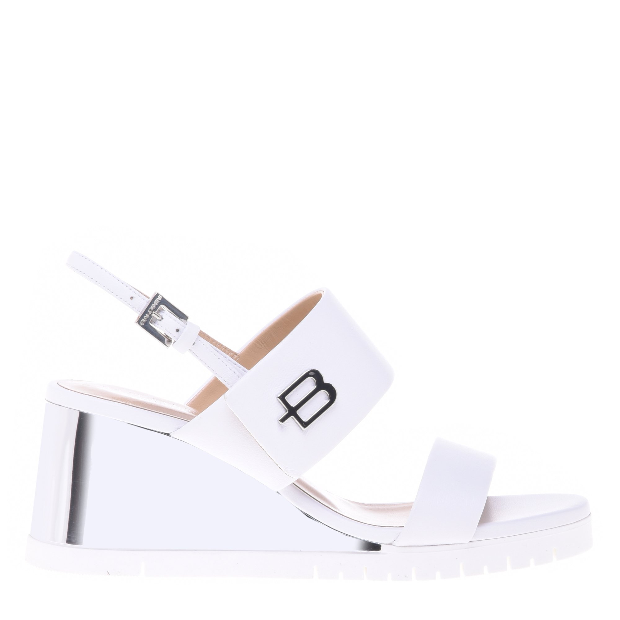White nappa leather sandals image