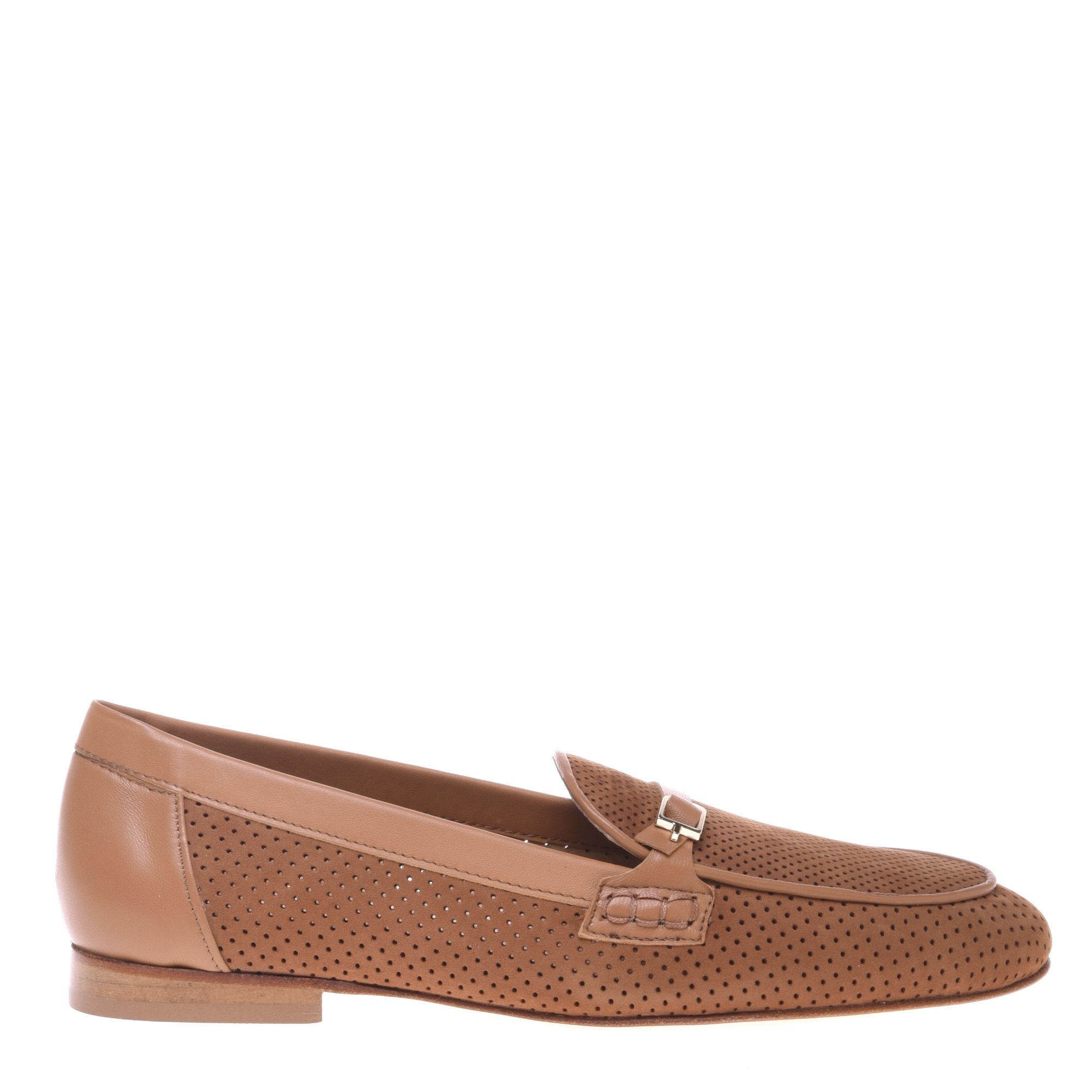 Perforated nubuck leather loafer image