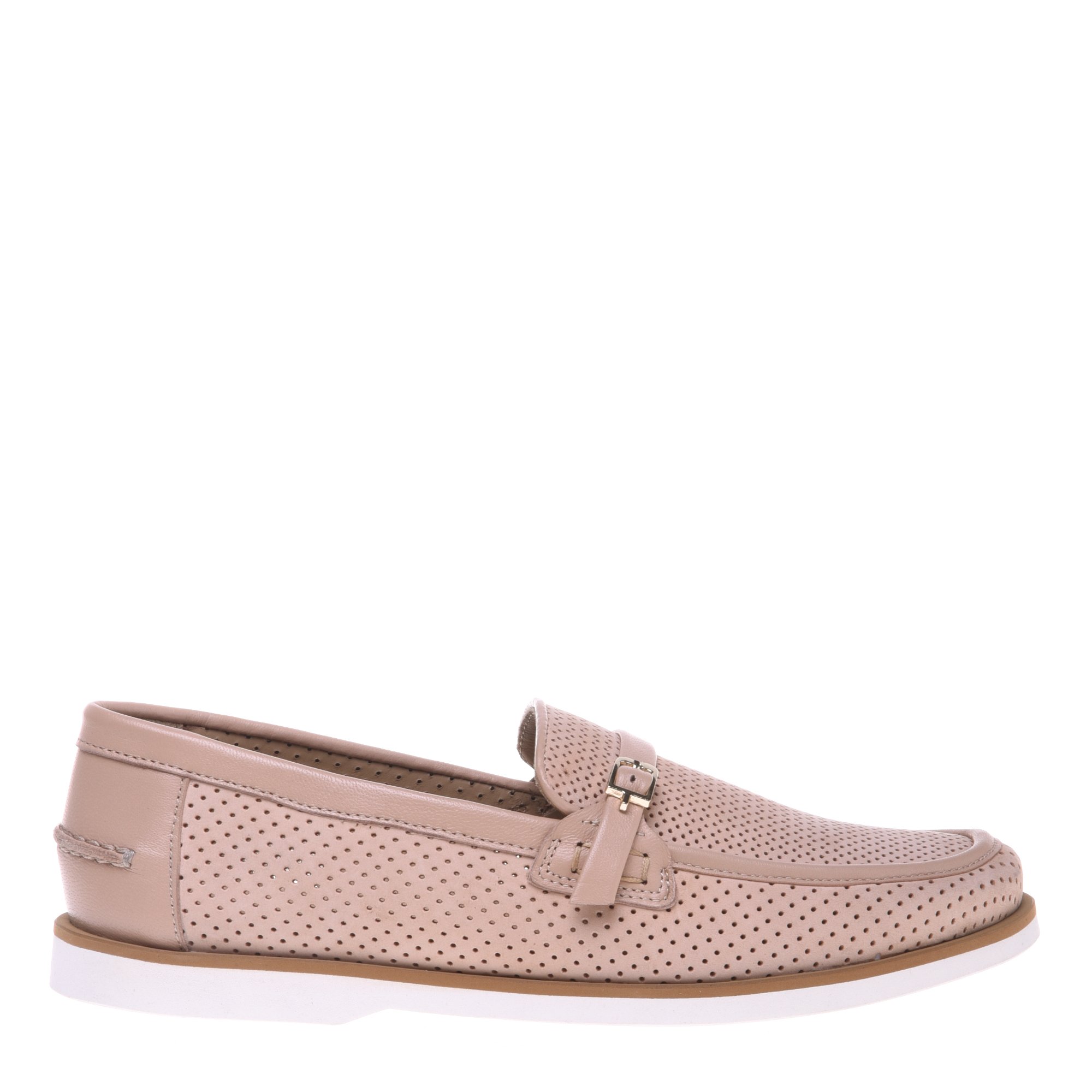 Nude perforated nubuck loafer image