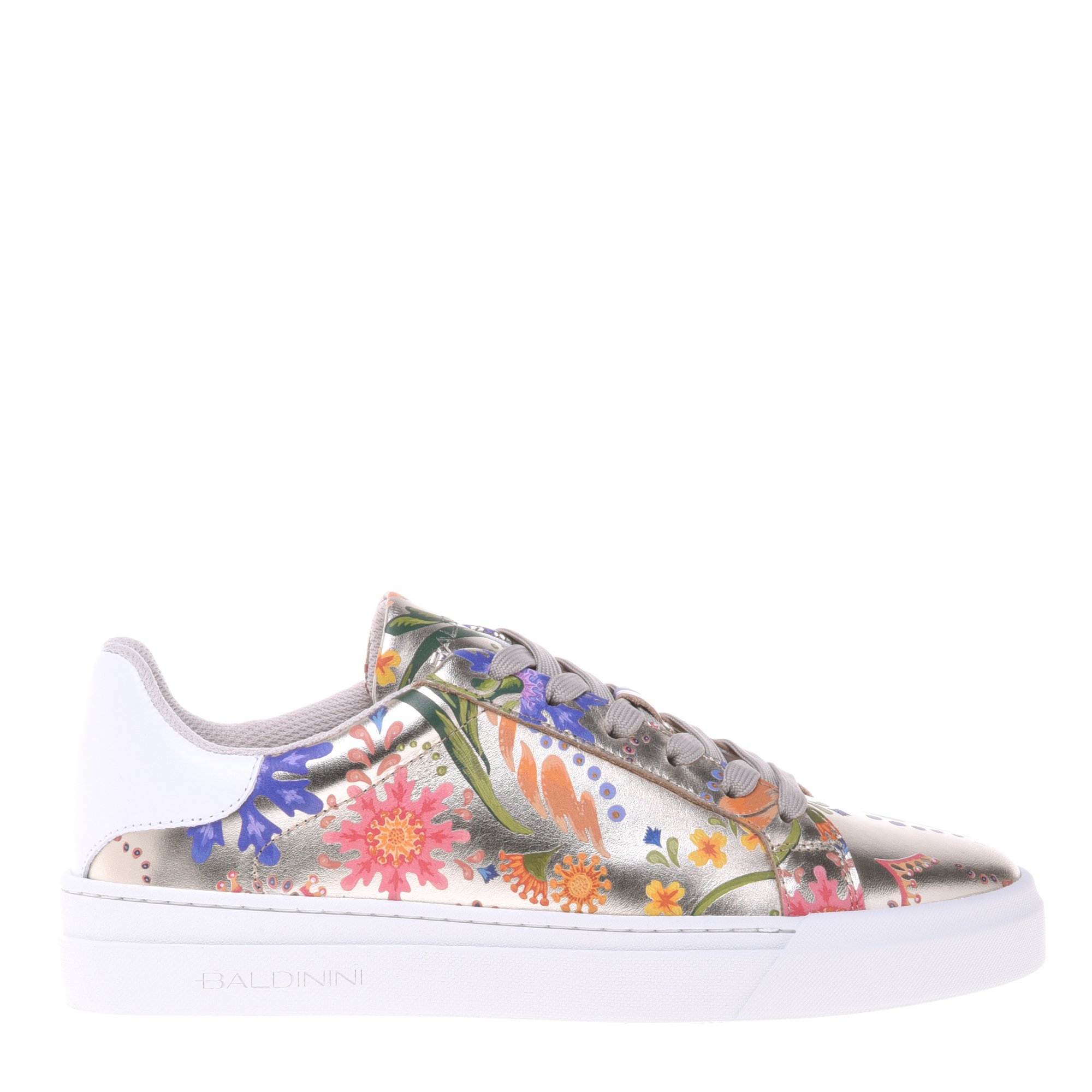 Petal print leather trainer image
