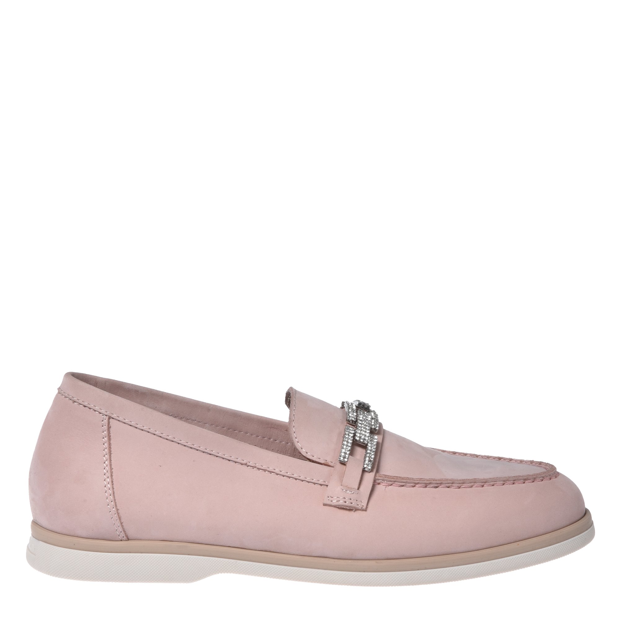 Powder pink nubuck loafer image