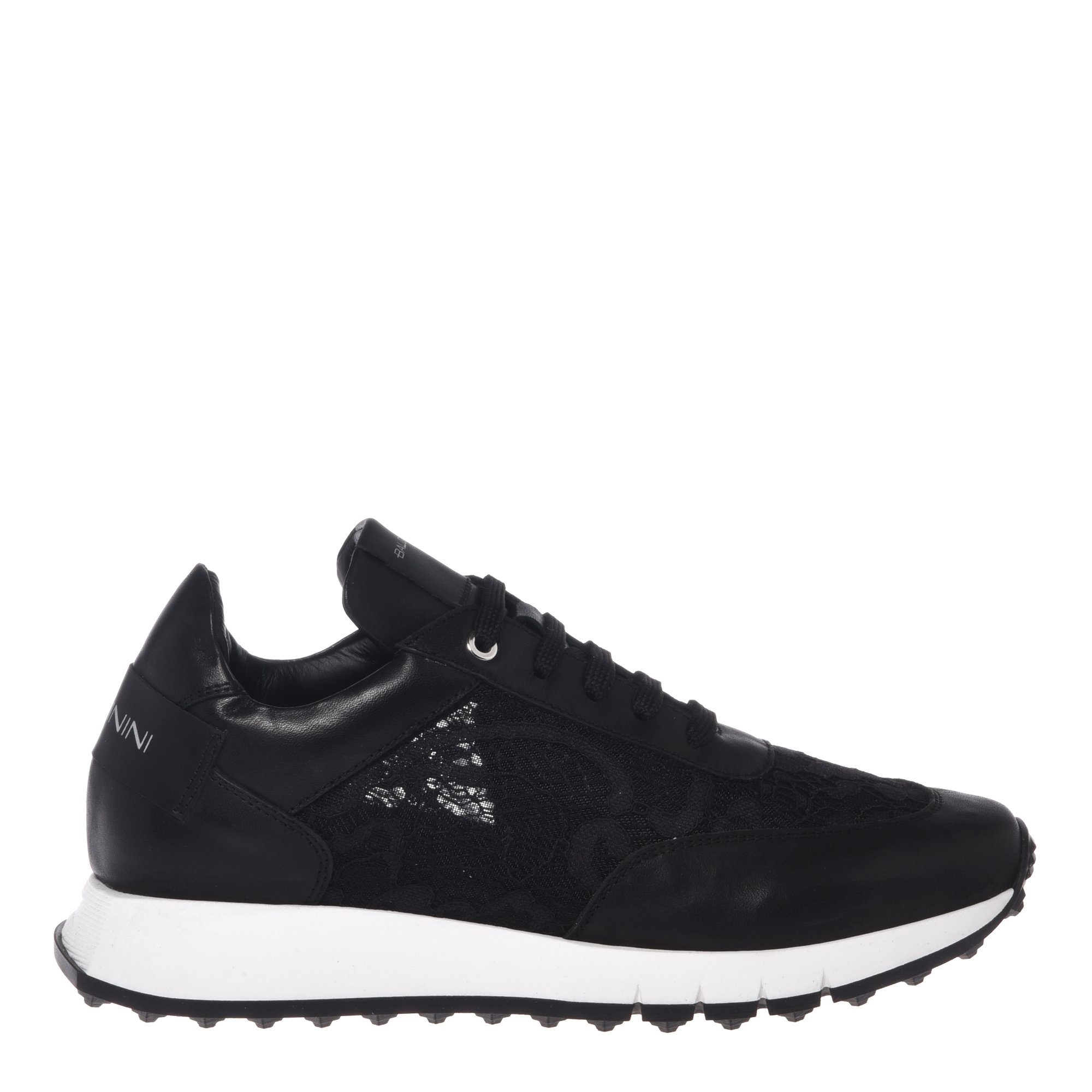 Black nappa and lace sneaker image