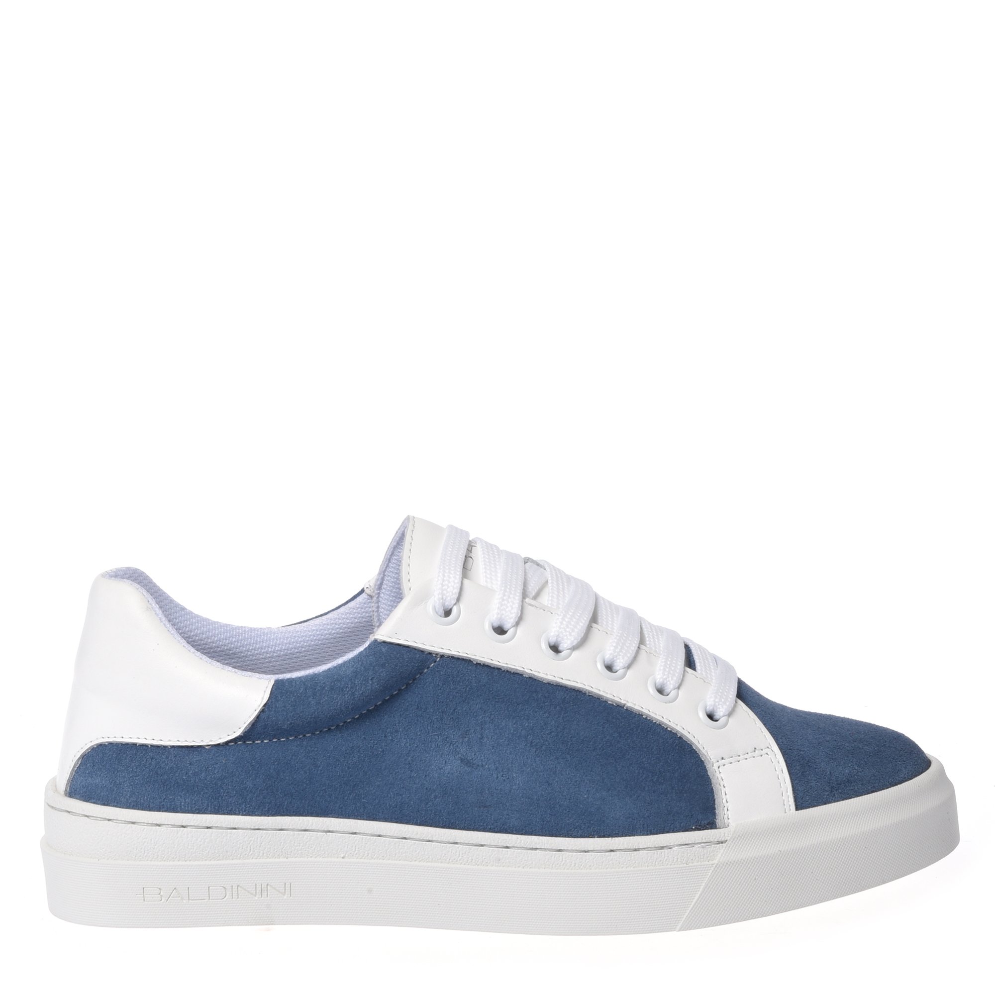 Sneaker in denim suede leather image