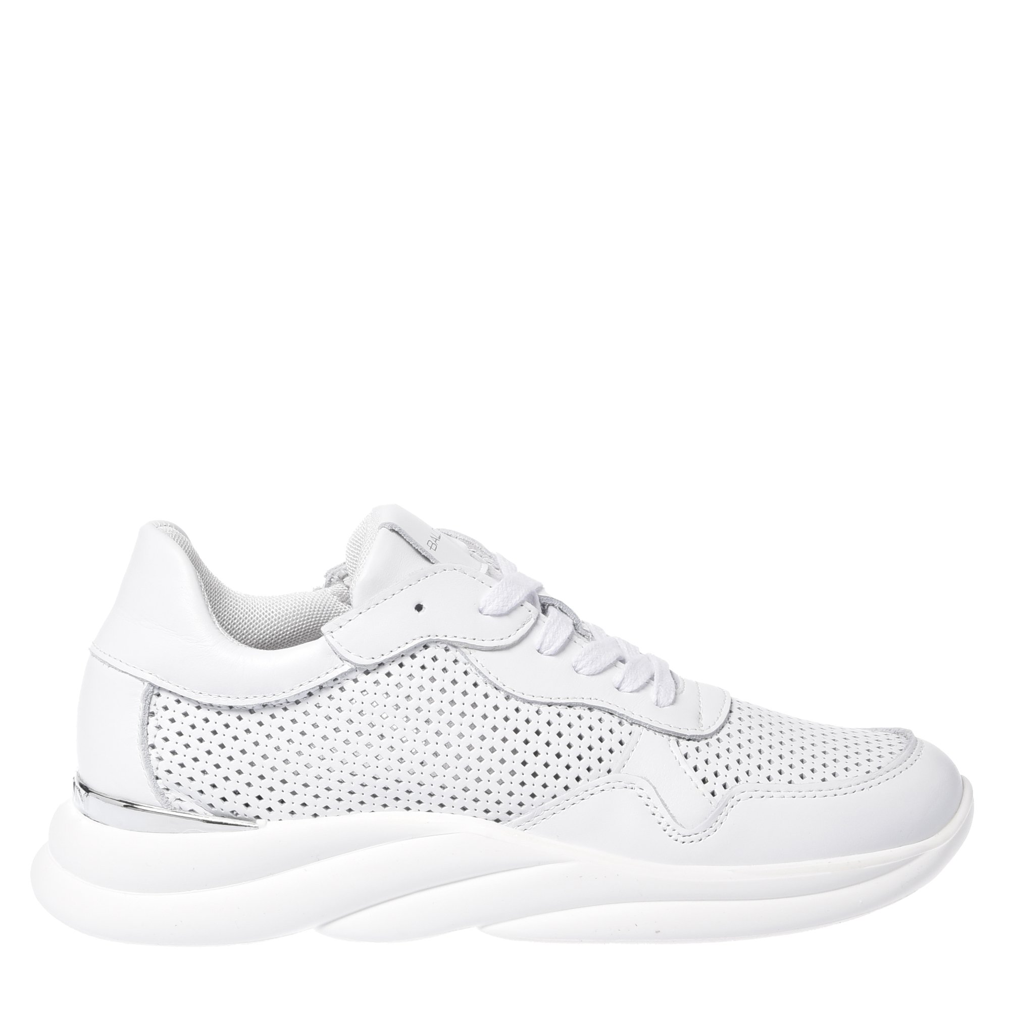White perforated leather sneaker image