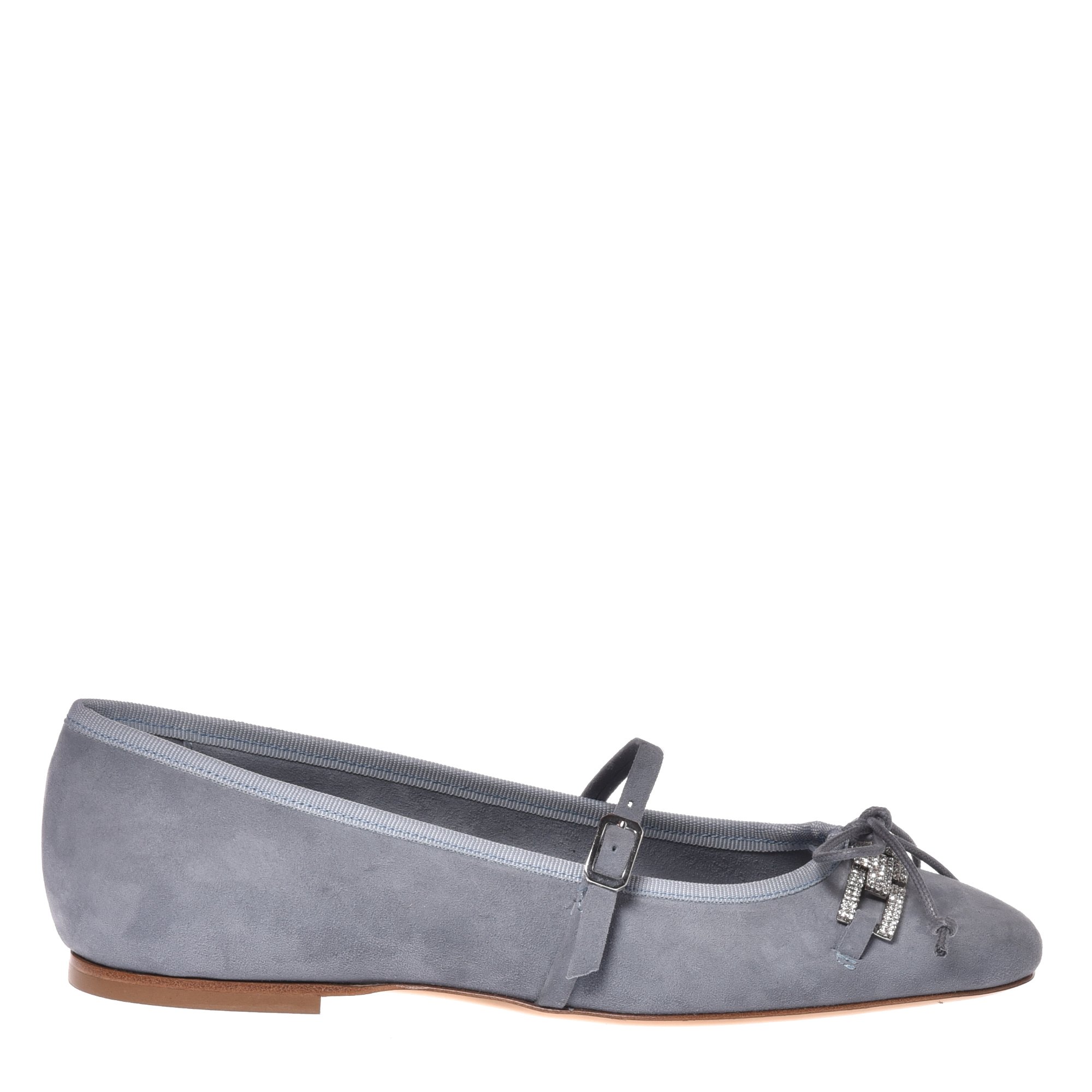 Light grey suede ballerina image