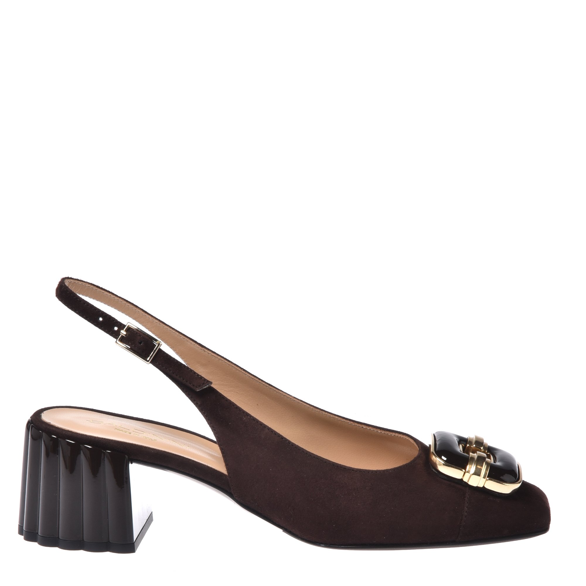 Dark brown suede slingbacks image