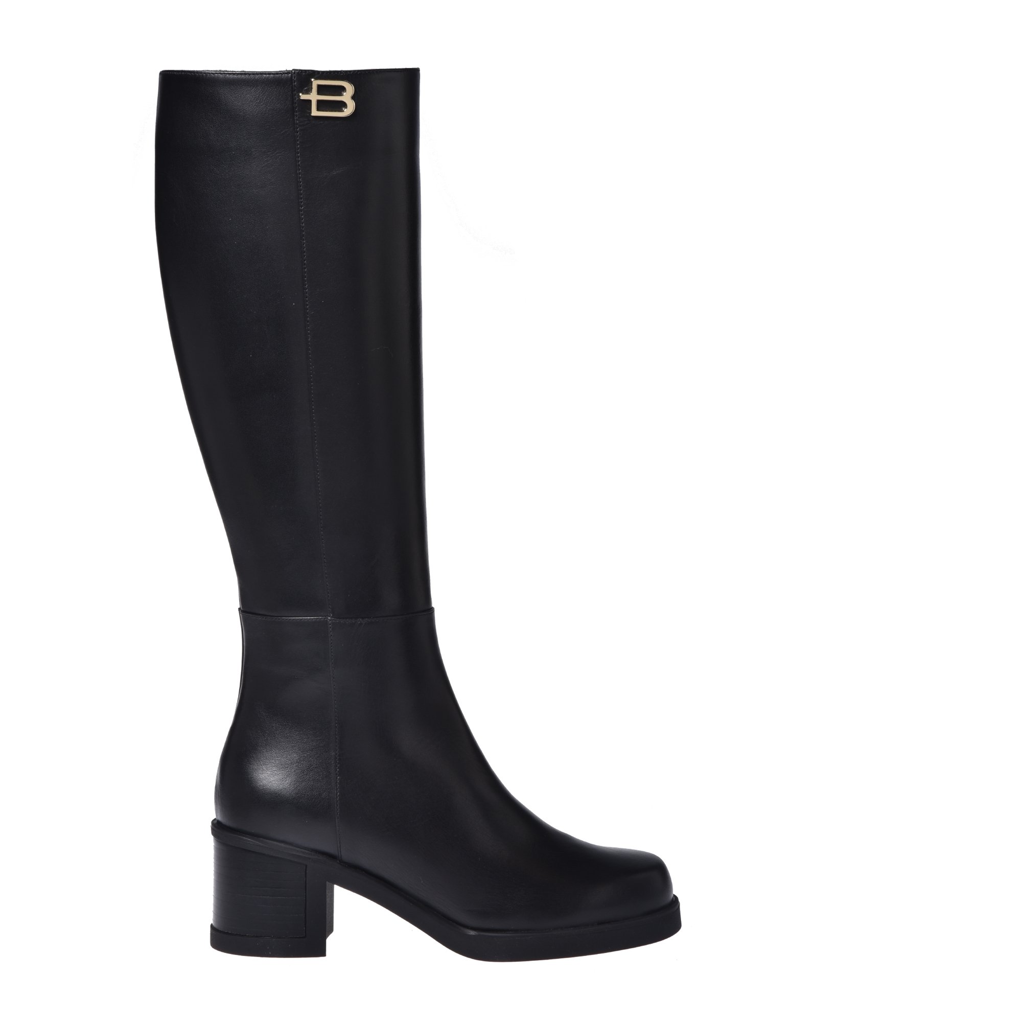 Black leather boots image