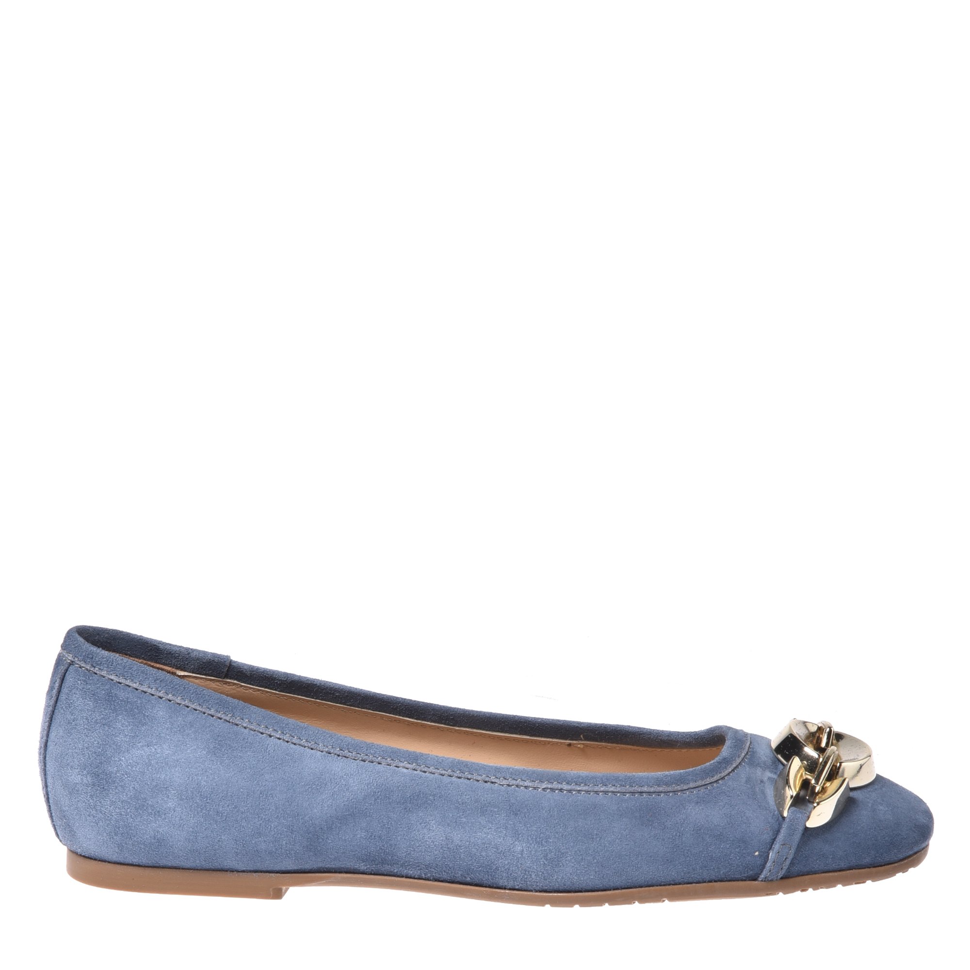 Air force blue suede ballerina flats image